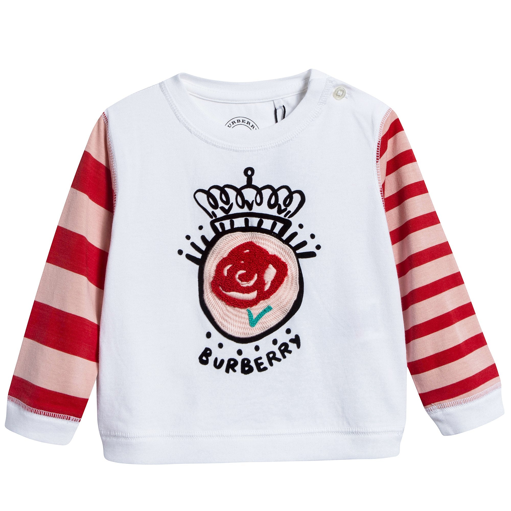 Baby Girls White Cotton T-shirt
