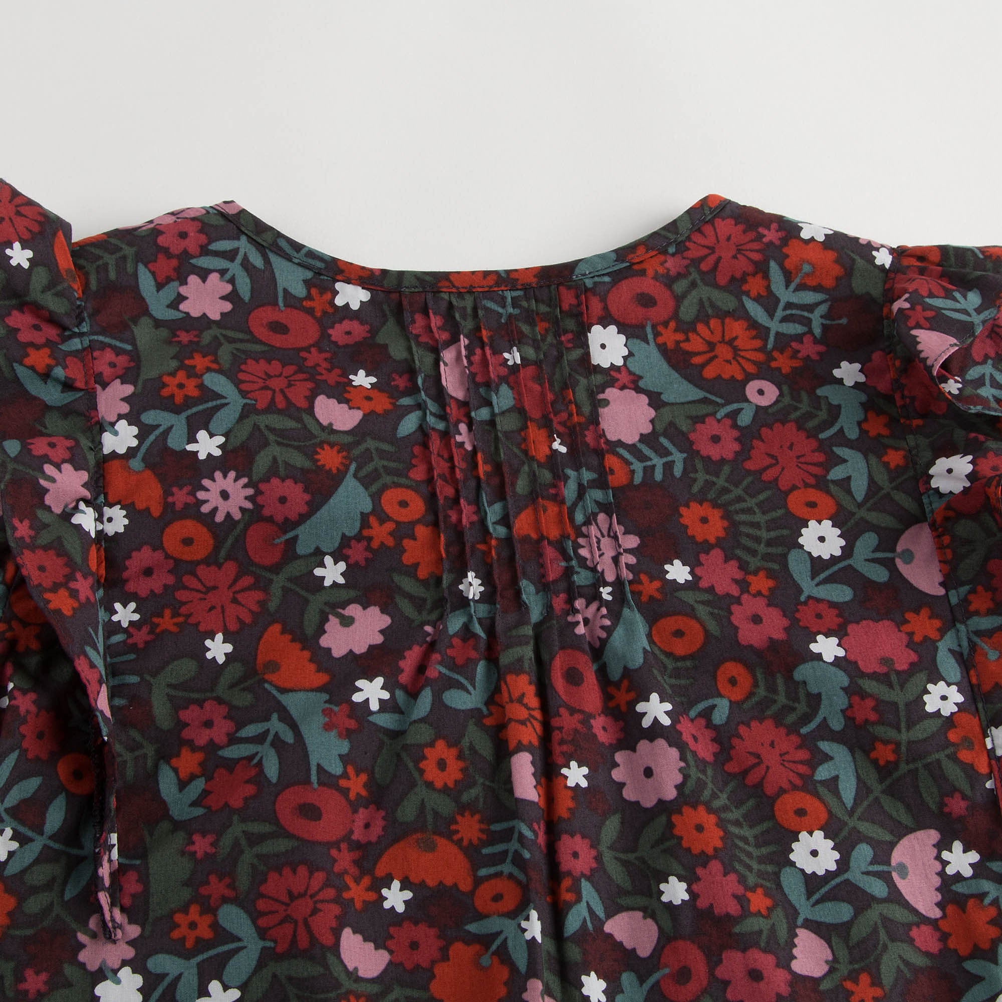Girls Antique Red Floral Printed Trims Blouse - CÉMAROSE | Children's Fashion Store - 6