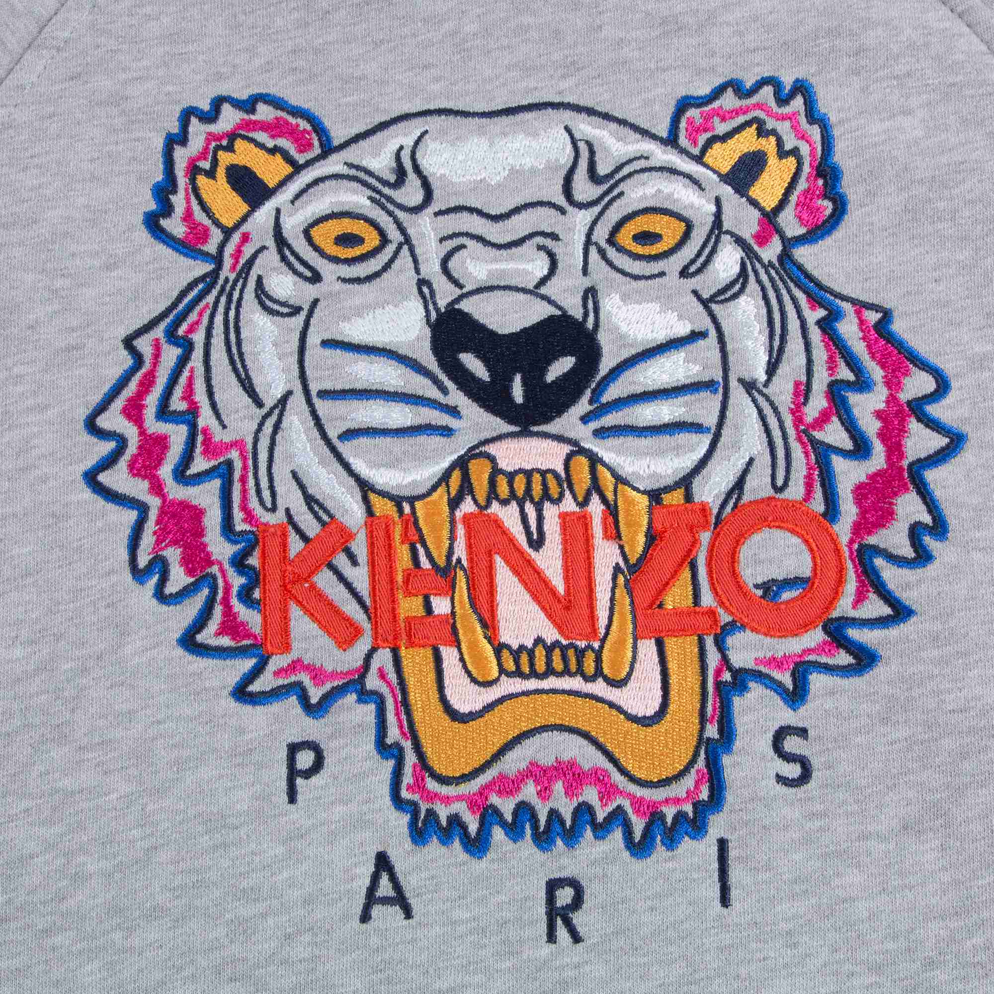 Girls Marl Grey Tiger Cotton Dress