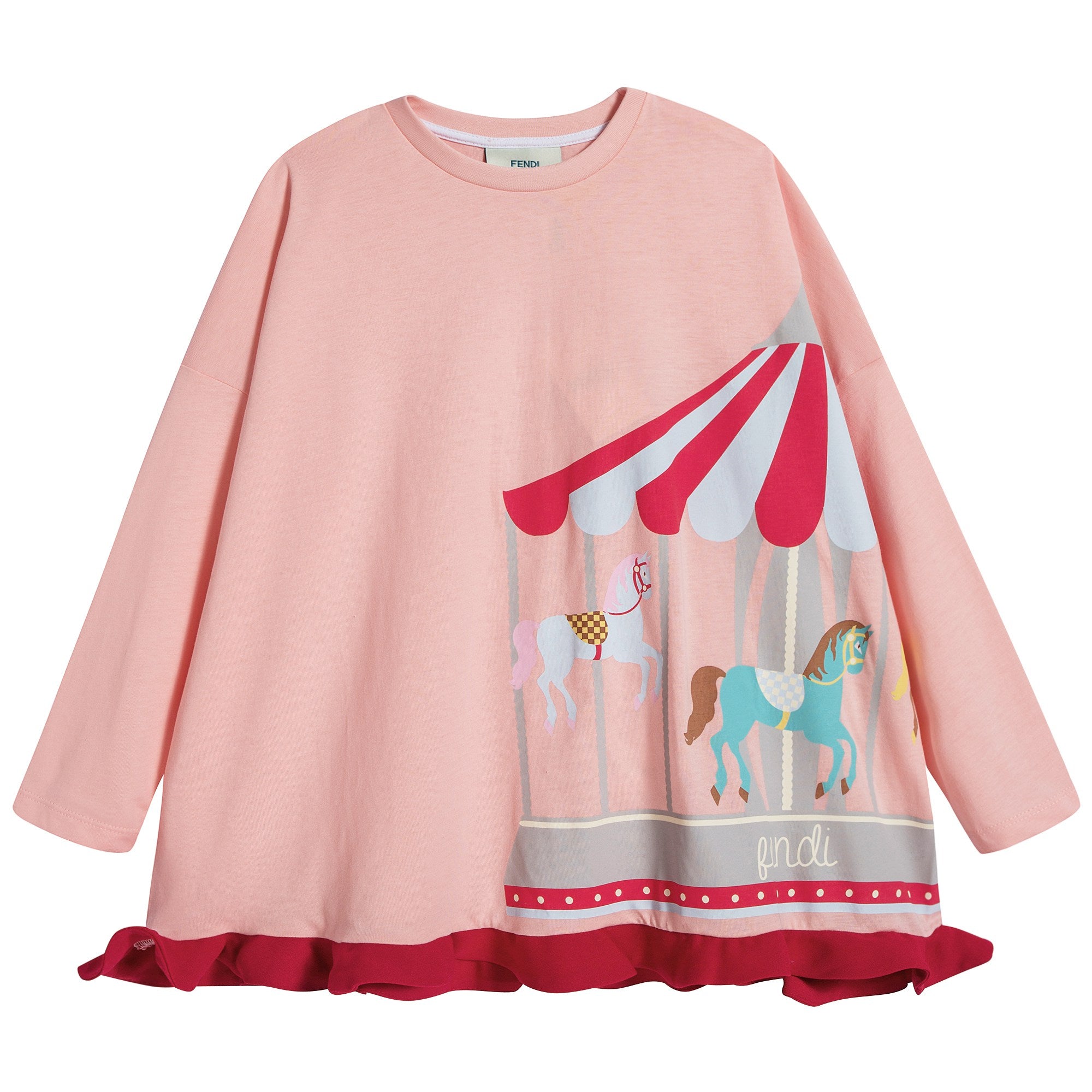 Girls Pink Cotton T-shirt