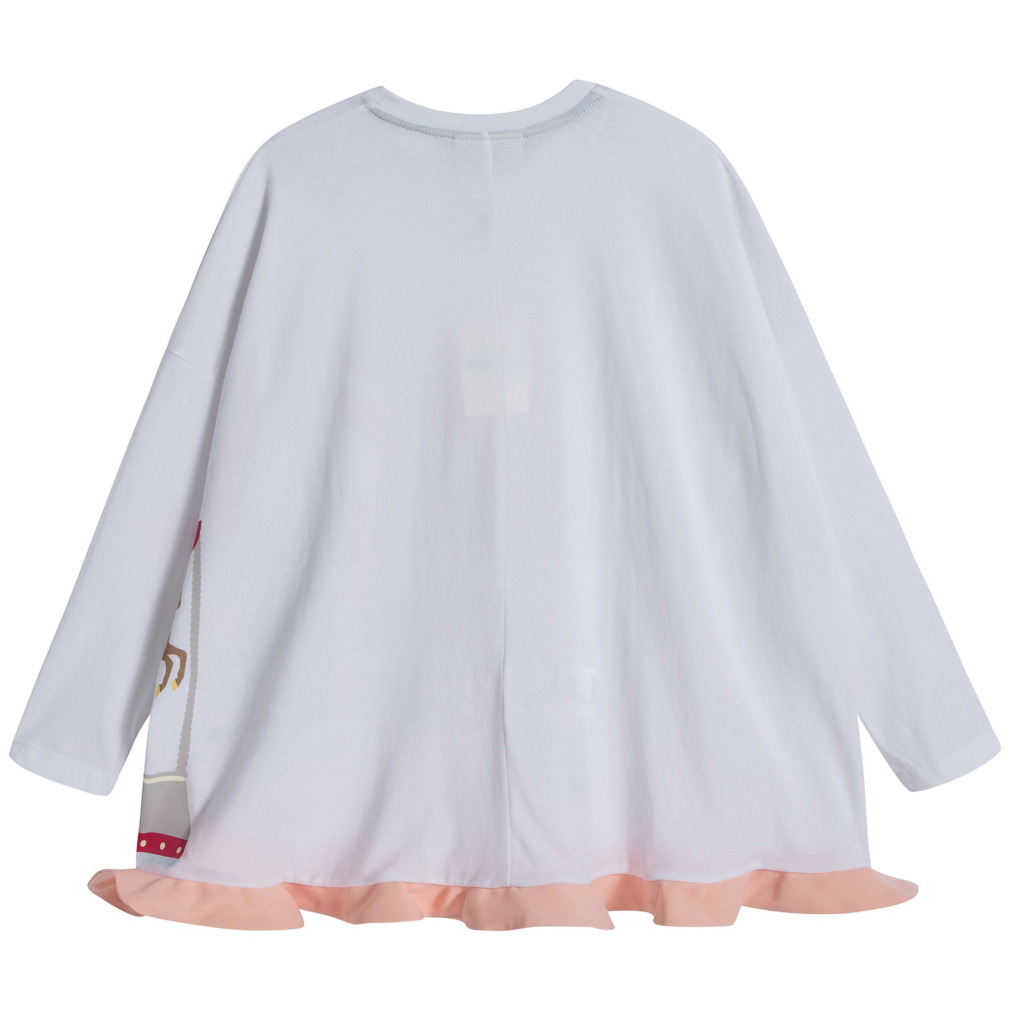 Girls White Cotton T-shirt
