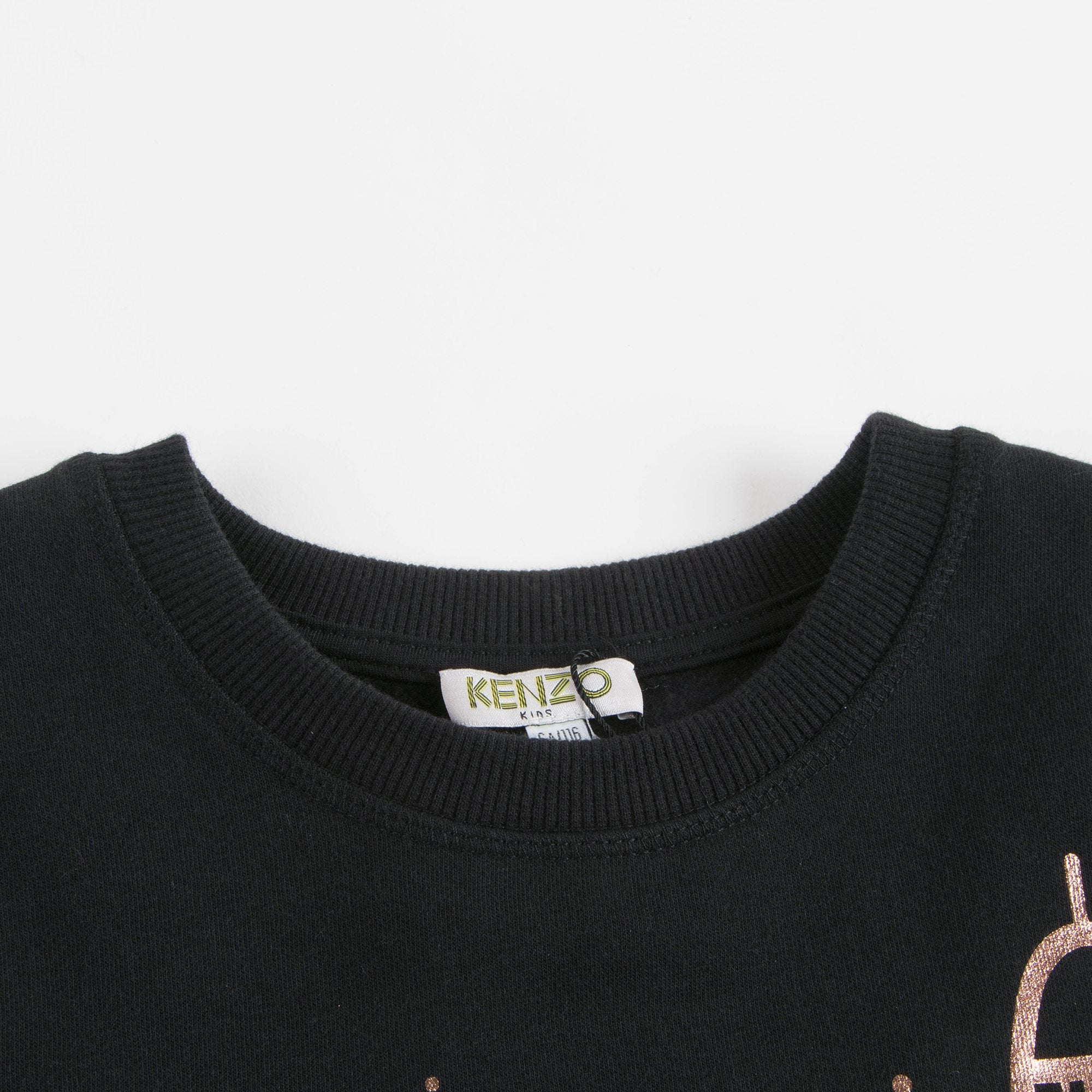 Girls Black Printed Cotton Sweatshirt