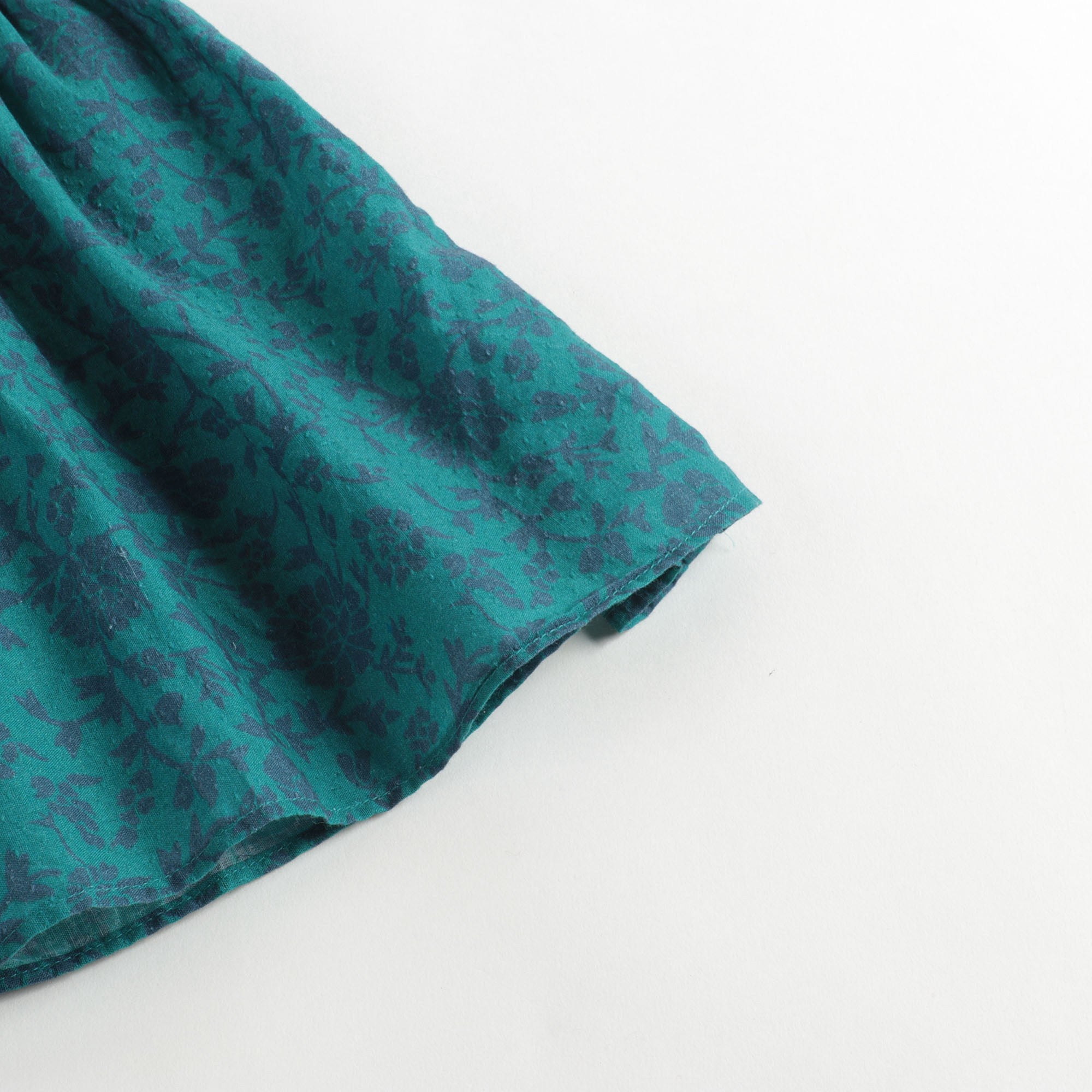 Girls Green Printing Cotton Dress