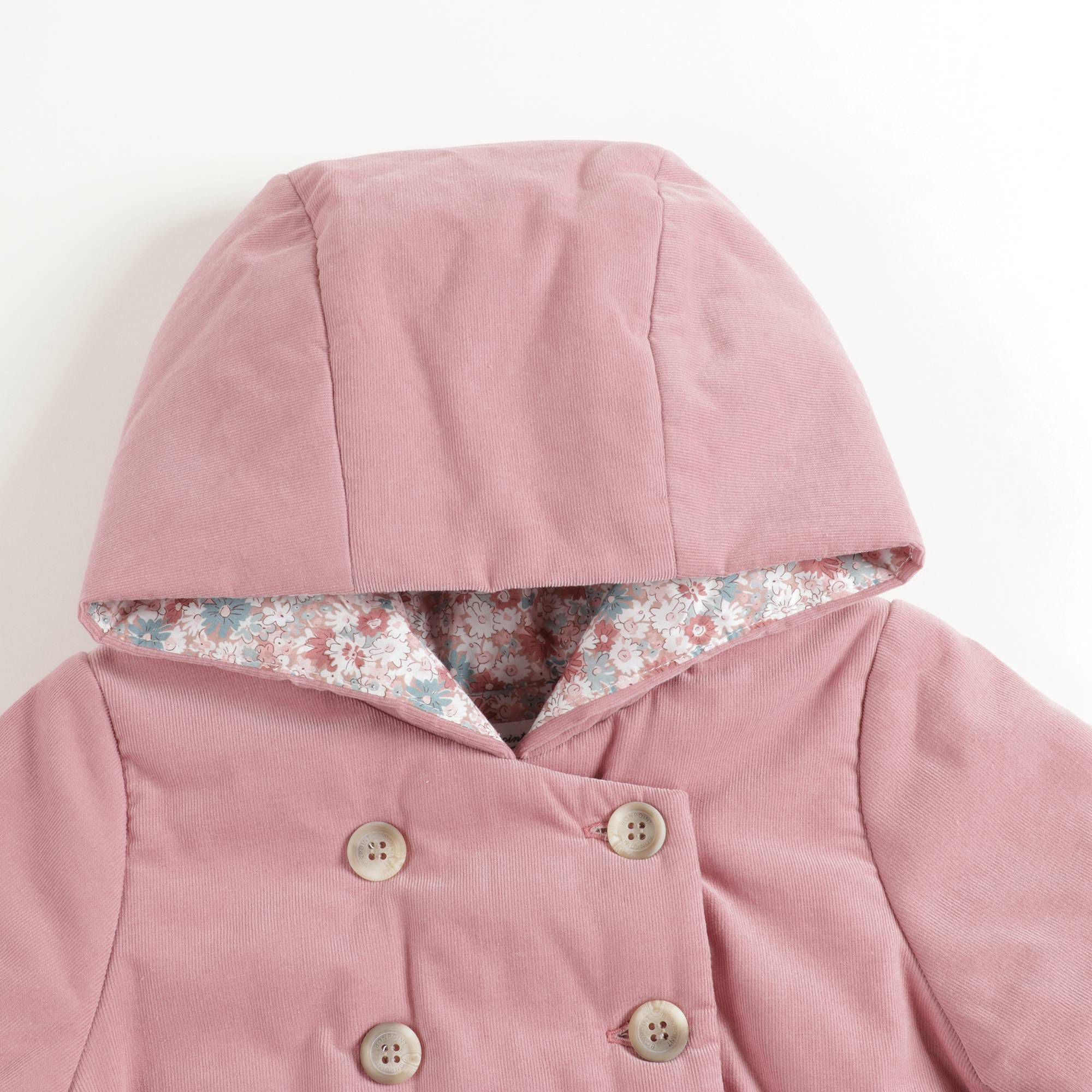 Baby Girls Powder Pink Cotton Coat