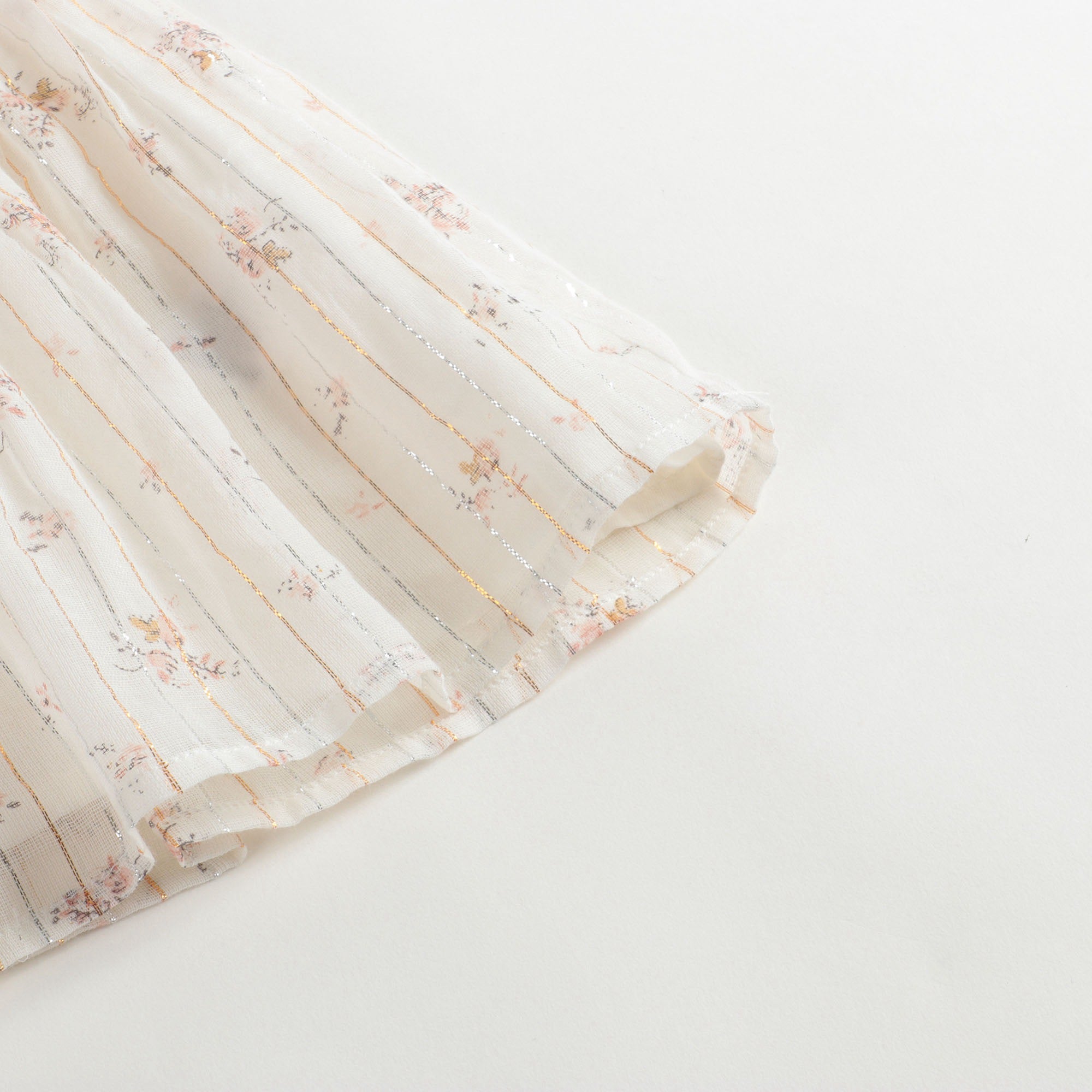 Girls Beige Printing Cotton Dress