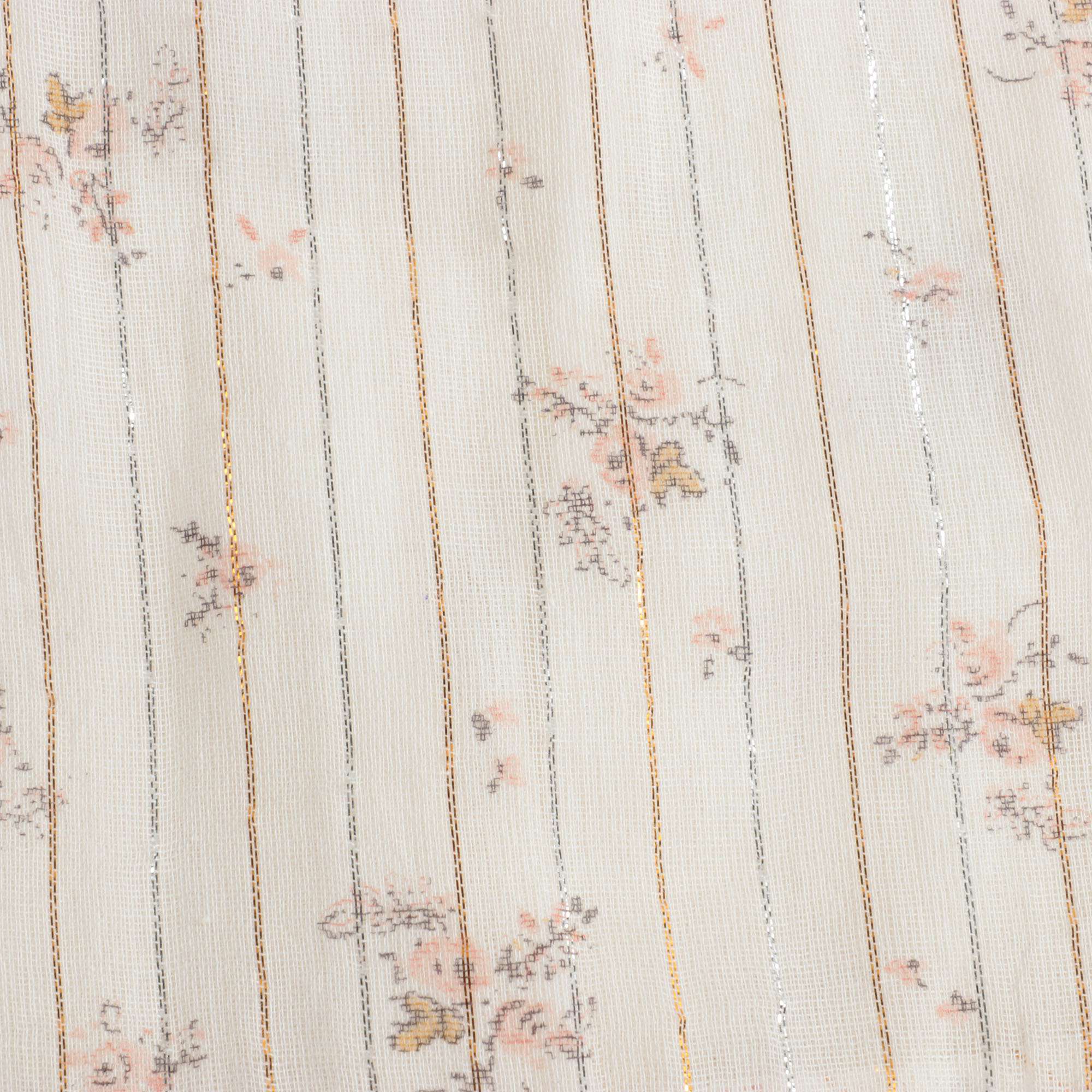 Girls Beige Printing Cotton Dress