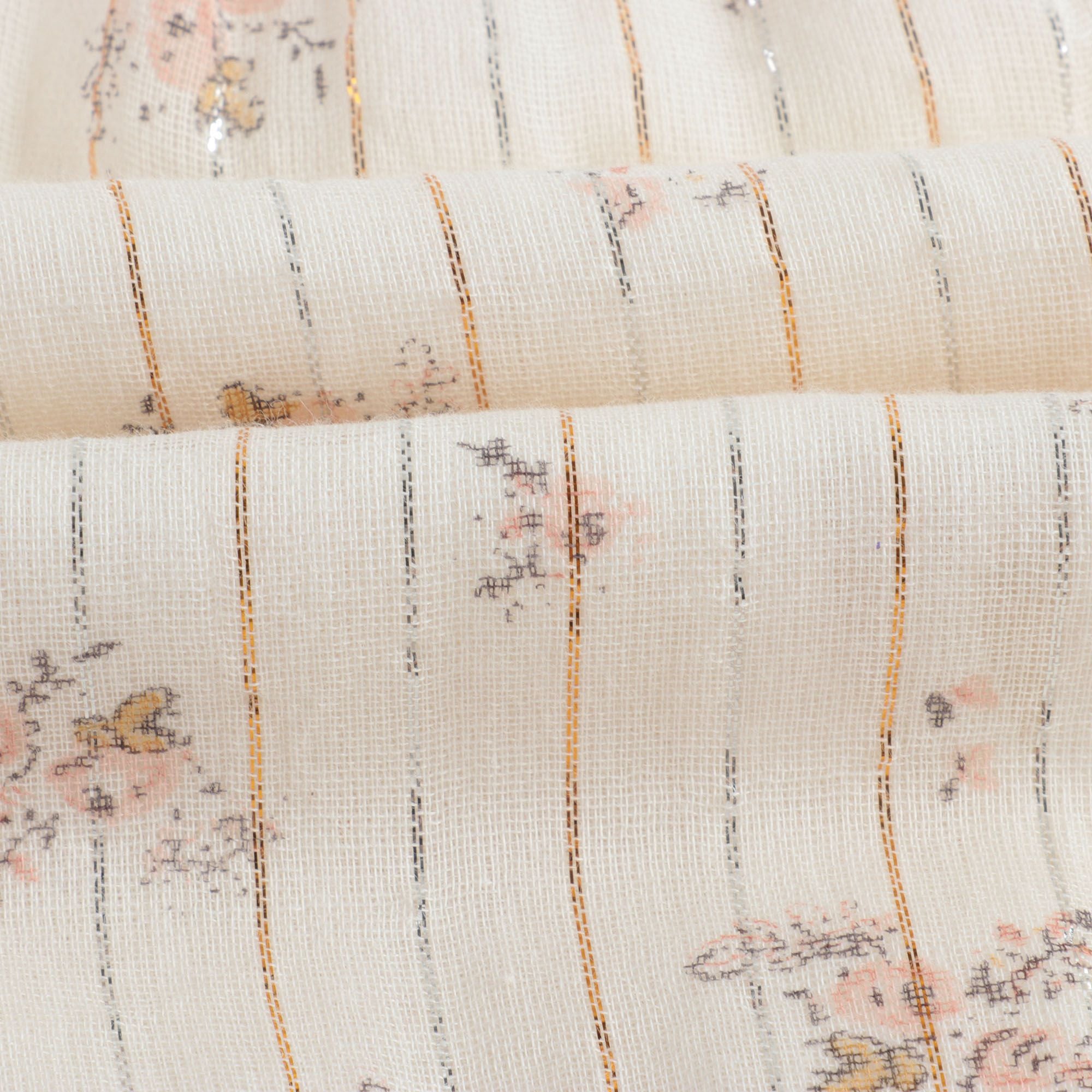 Girls Beige Printing Cotton Dress