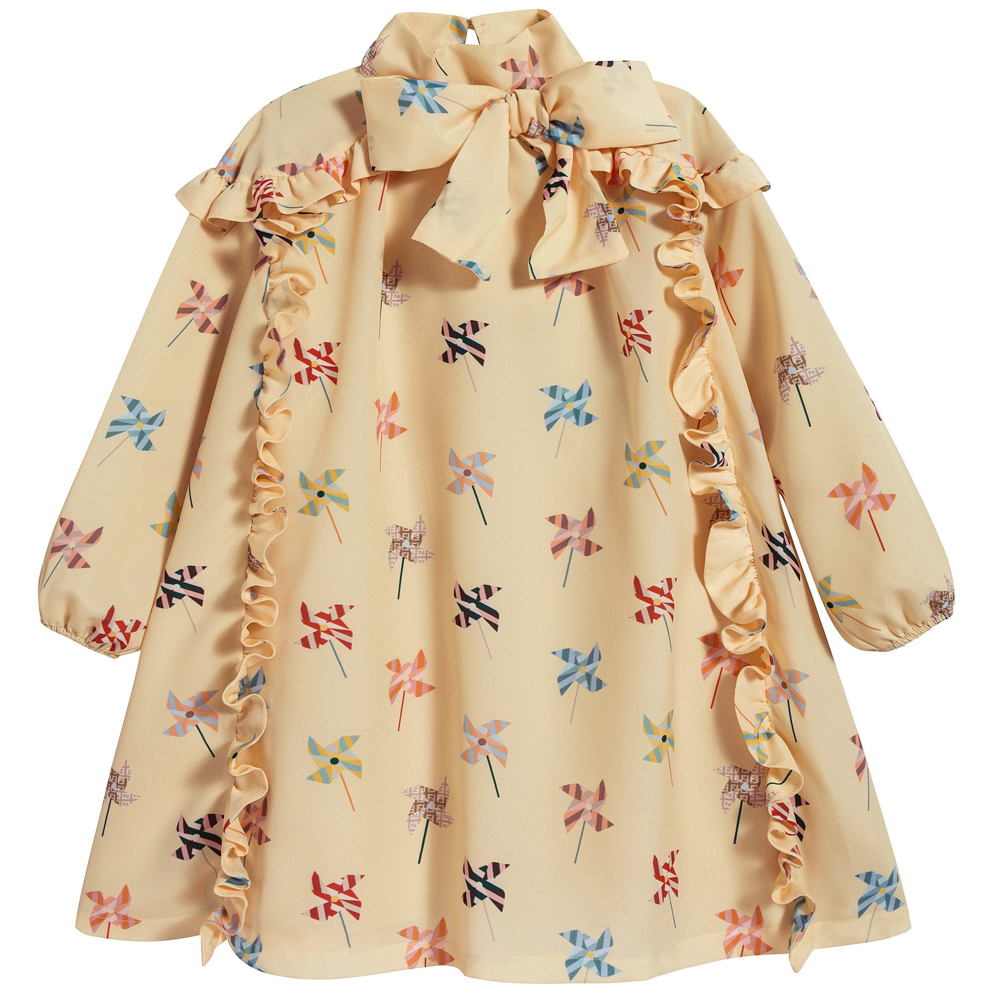Girls Yellow Printed Dress