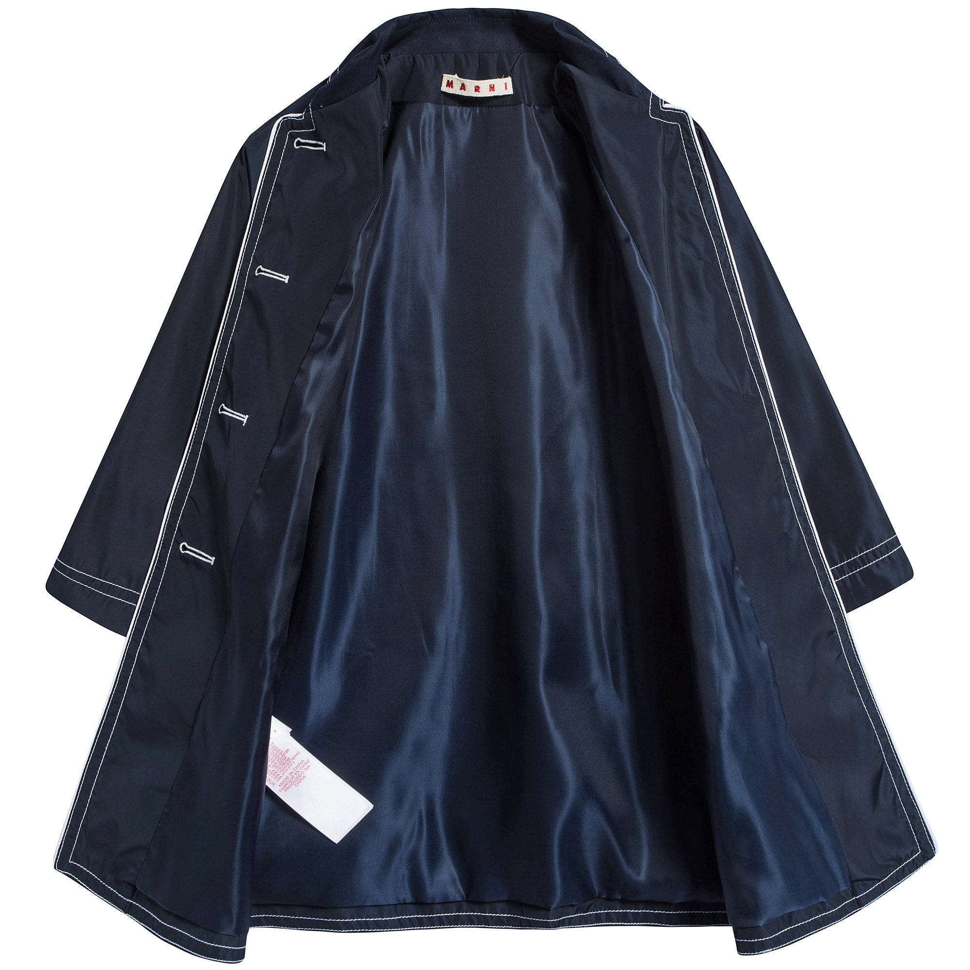 Girls Navy Blue Polyester & Cotton Jacket