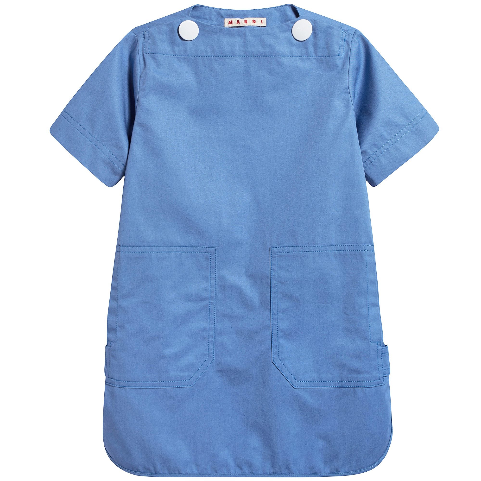 Girls Bright Cobalt Cotton Dress