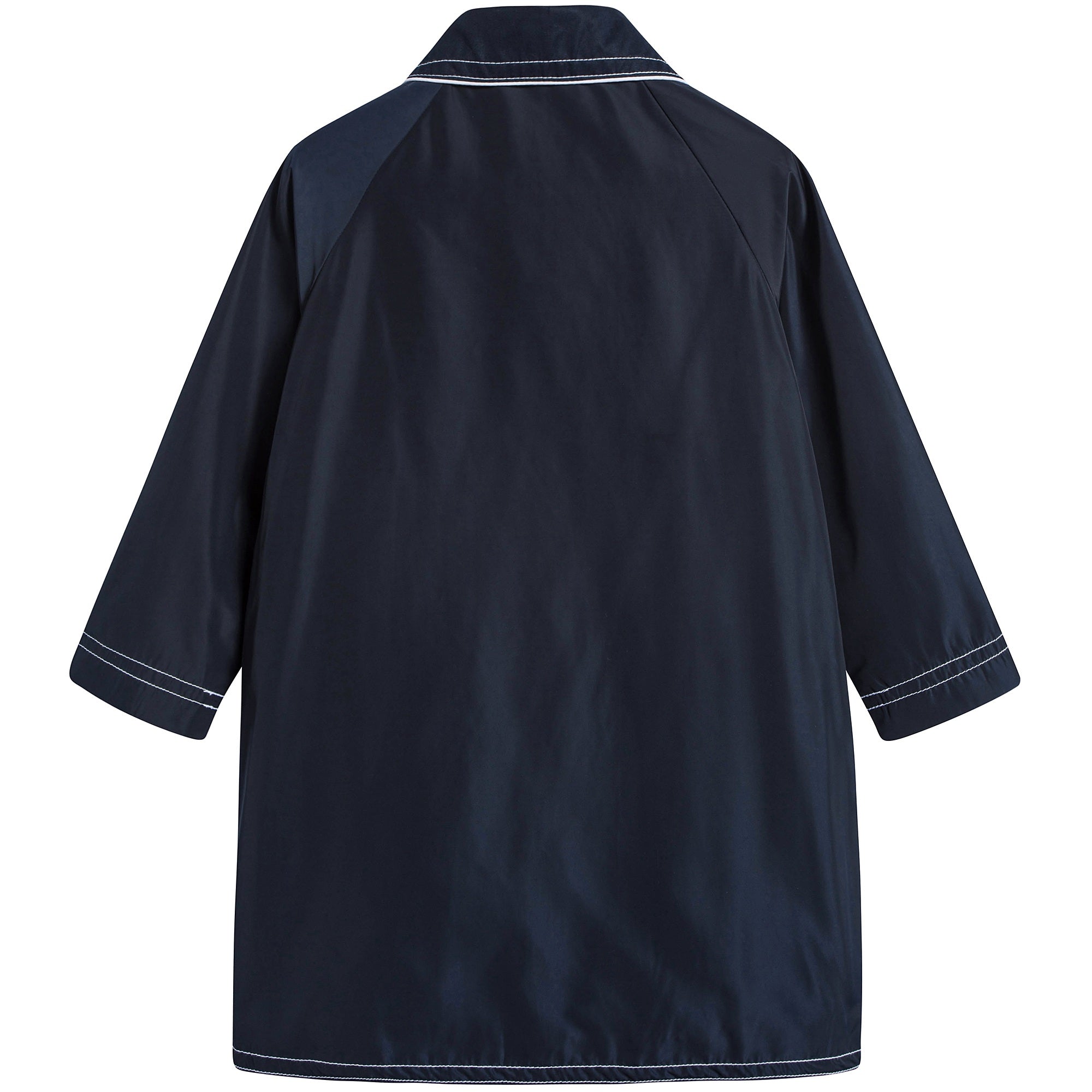 Girls Navy Blue Polyester & Cotton Jacket