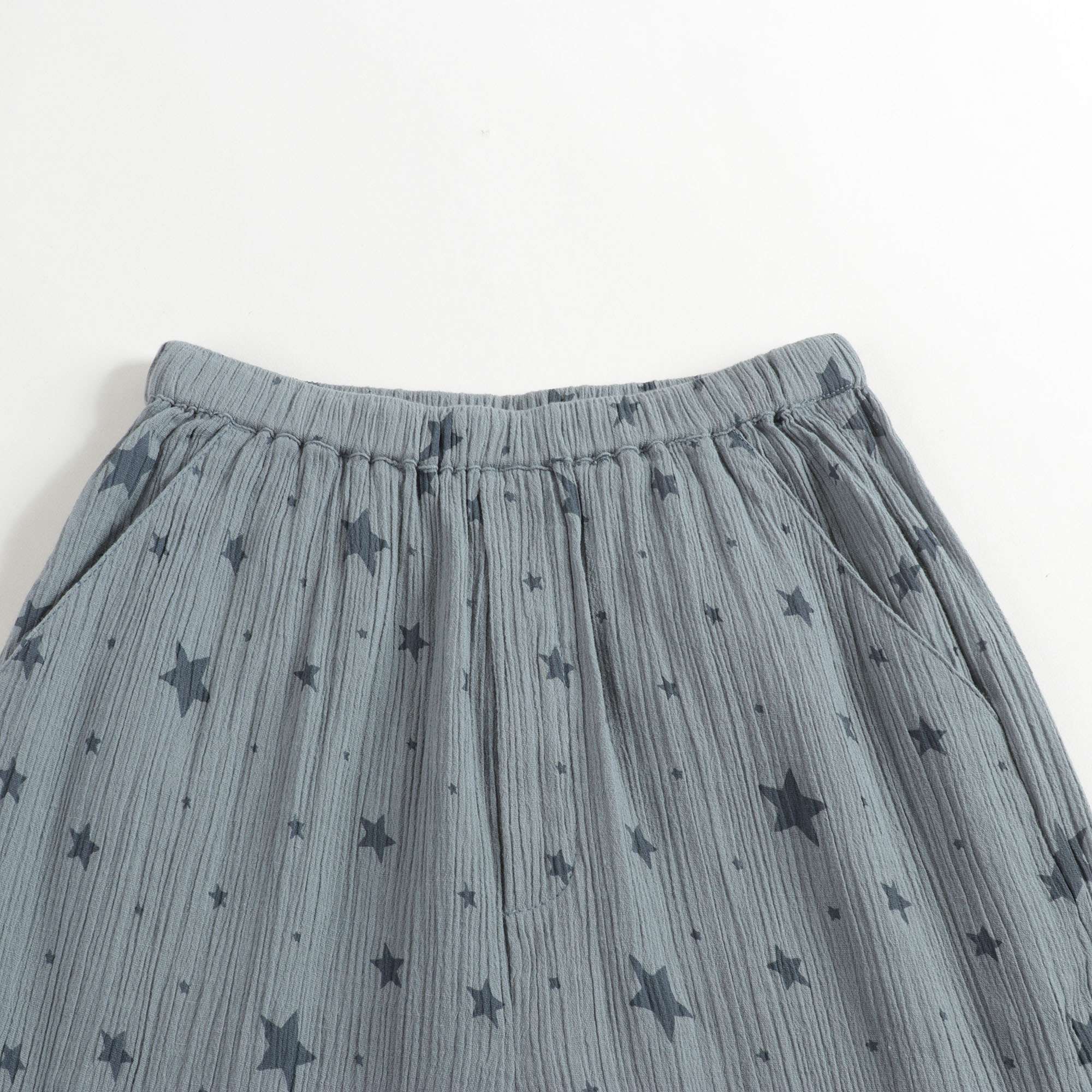 Girls Light Blue Star Cotton Trousers