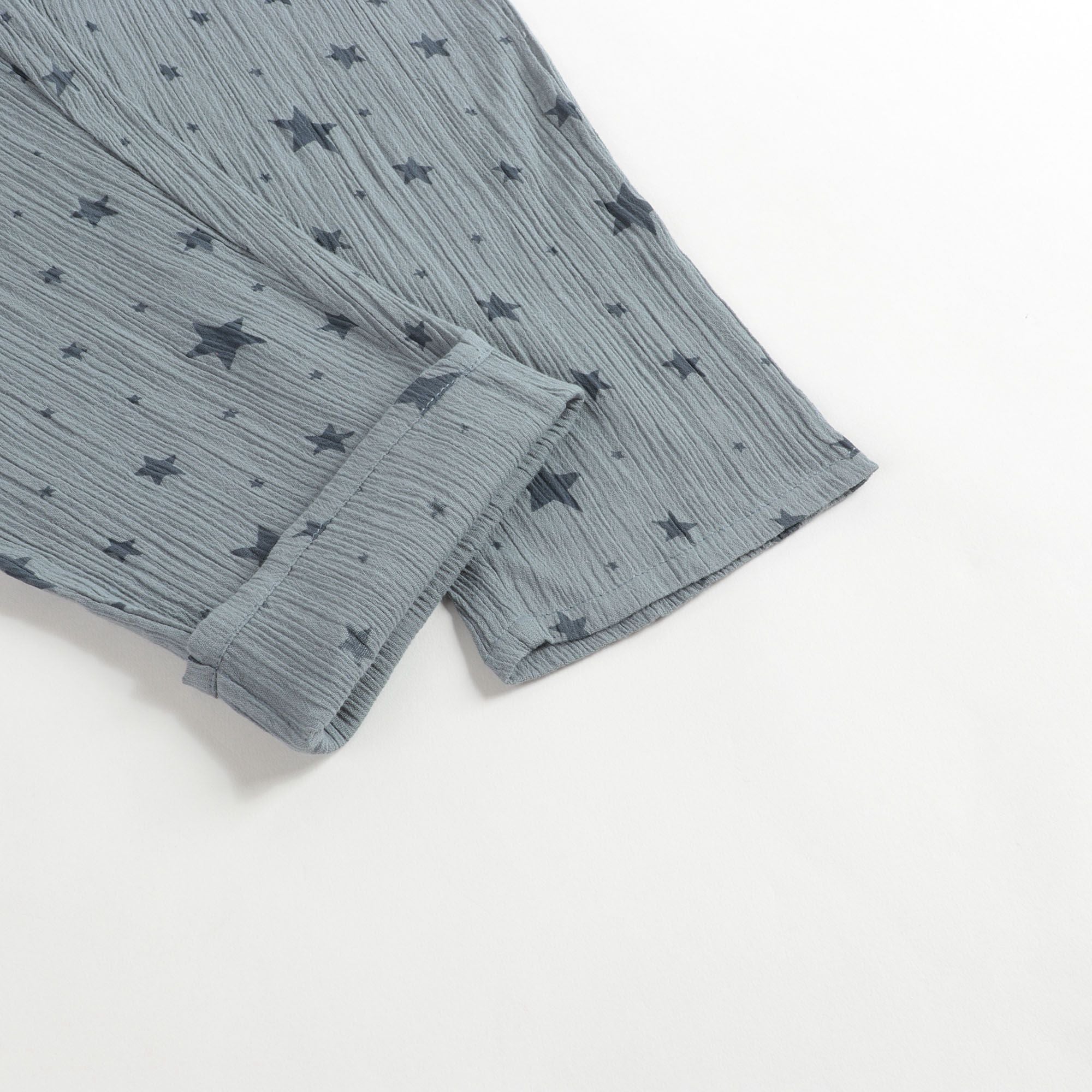 Girls Light Blue Star Cotton Trousers