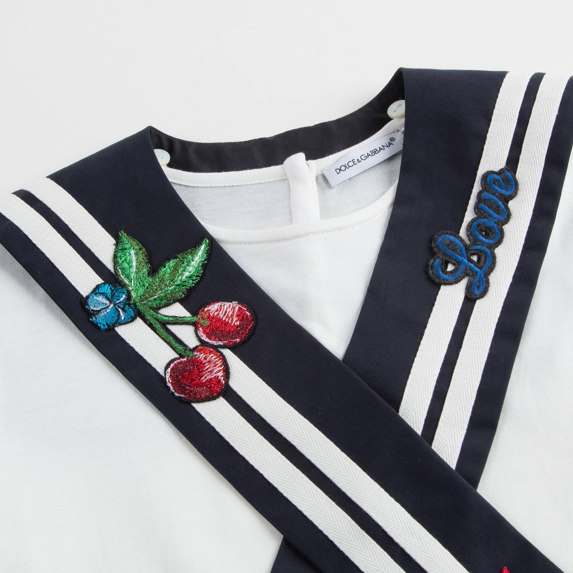 Girls White 'Sailor' T-Shirt