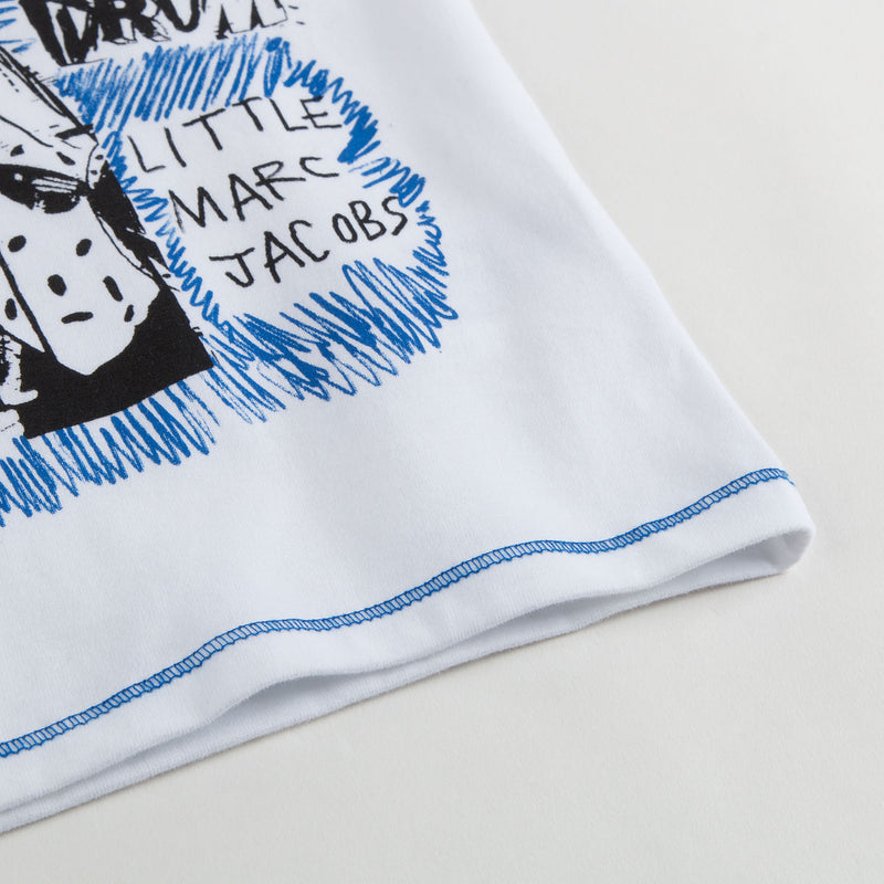 Baby Boys White Crazy Dog Printed Cotton T-Shirt - CÉMAROSE | Children's Fashion Store - 5