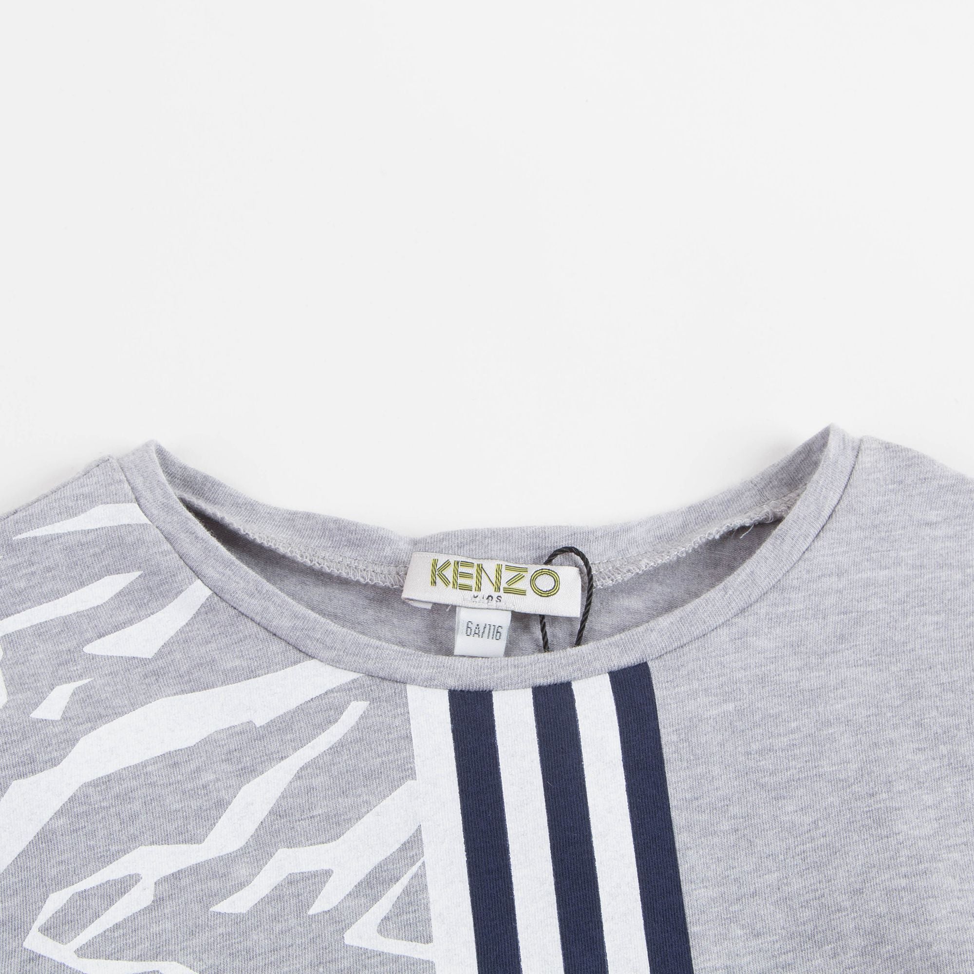 Girls Marl Grey Printed Cotton T-shirt