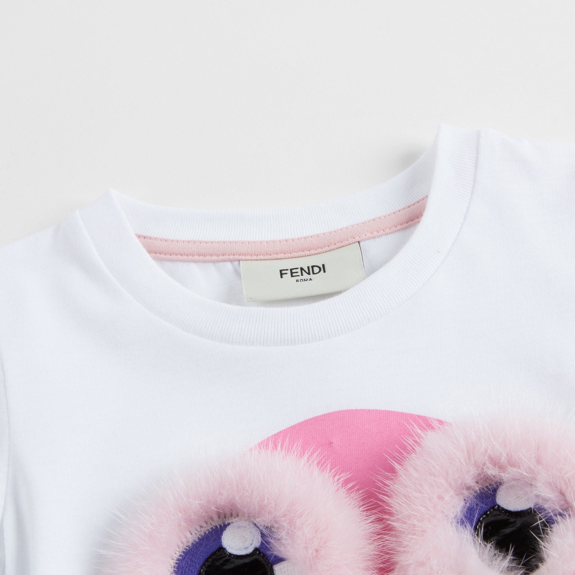 Girls White Cotton T-shirt
