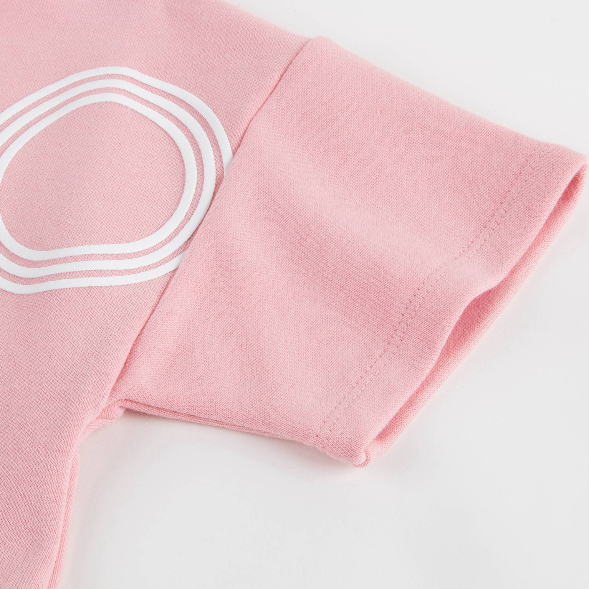 Girls Middle Pink Logo Cotton Dress
