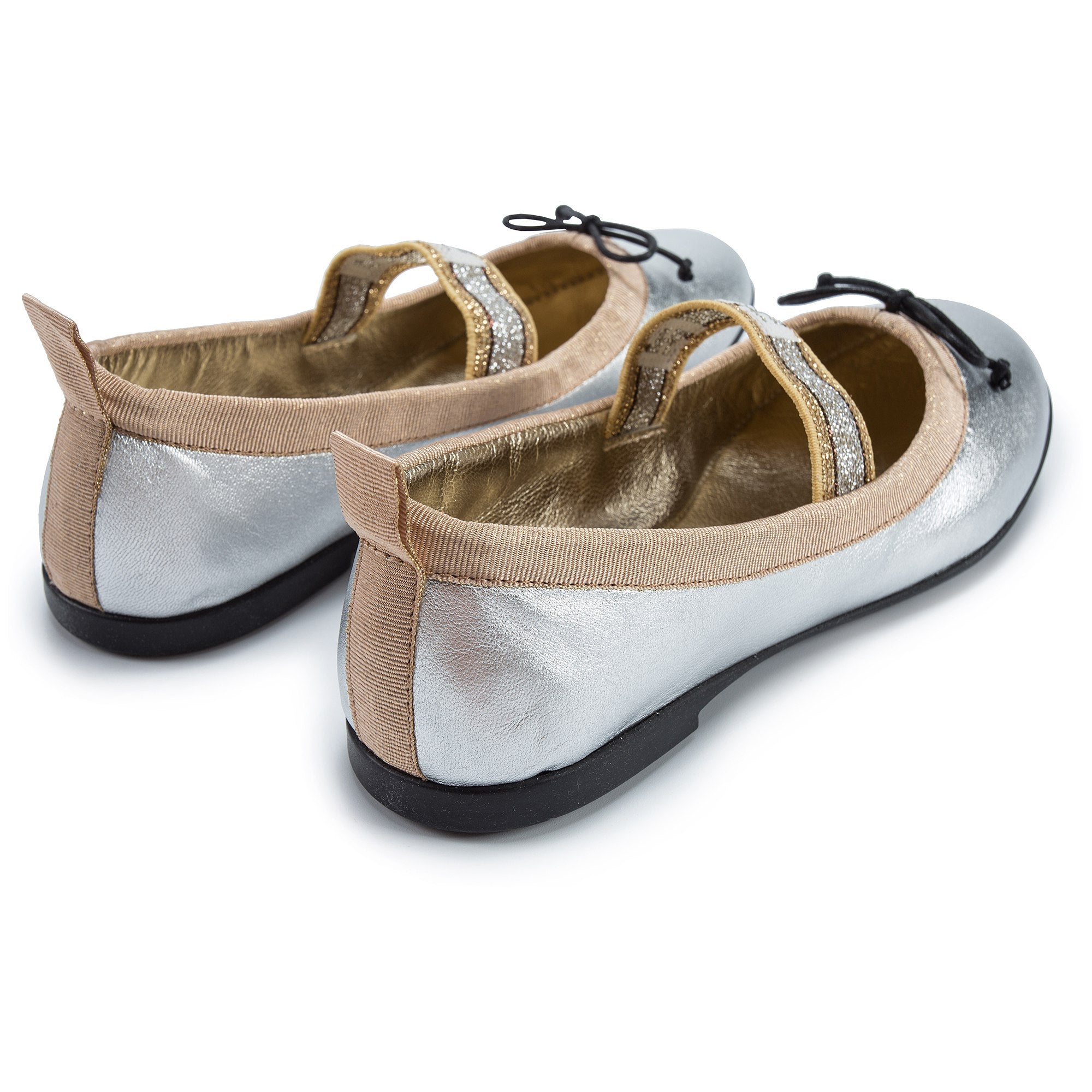 Girls White Gold Shoes