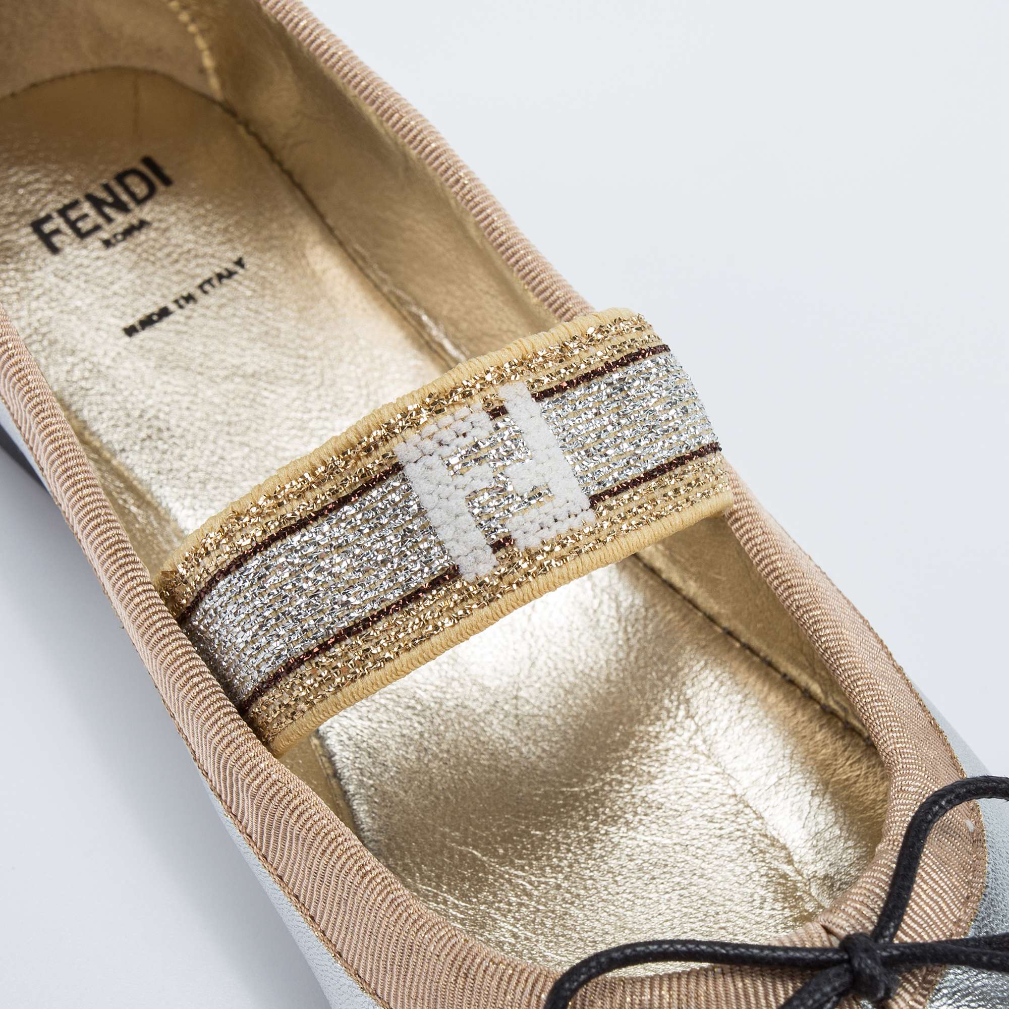 Girls White Gold Shoes