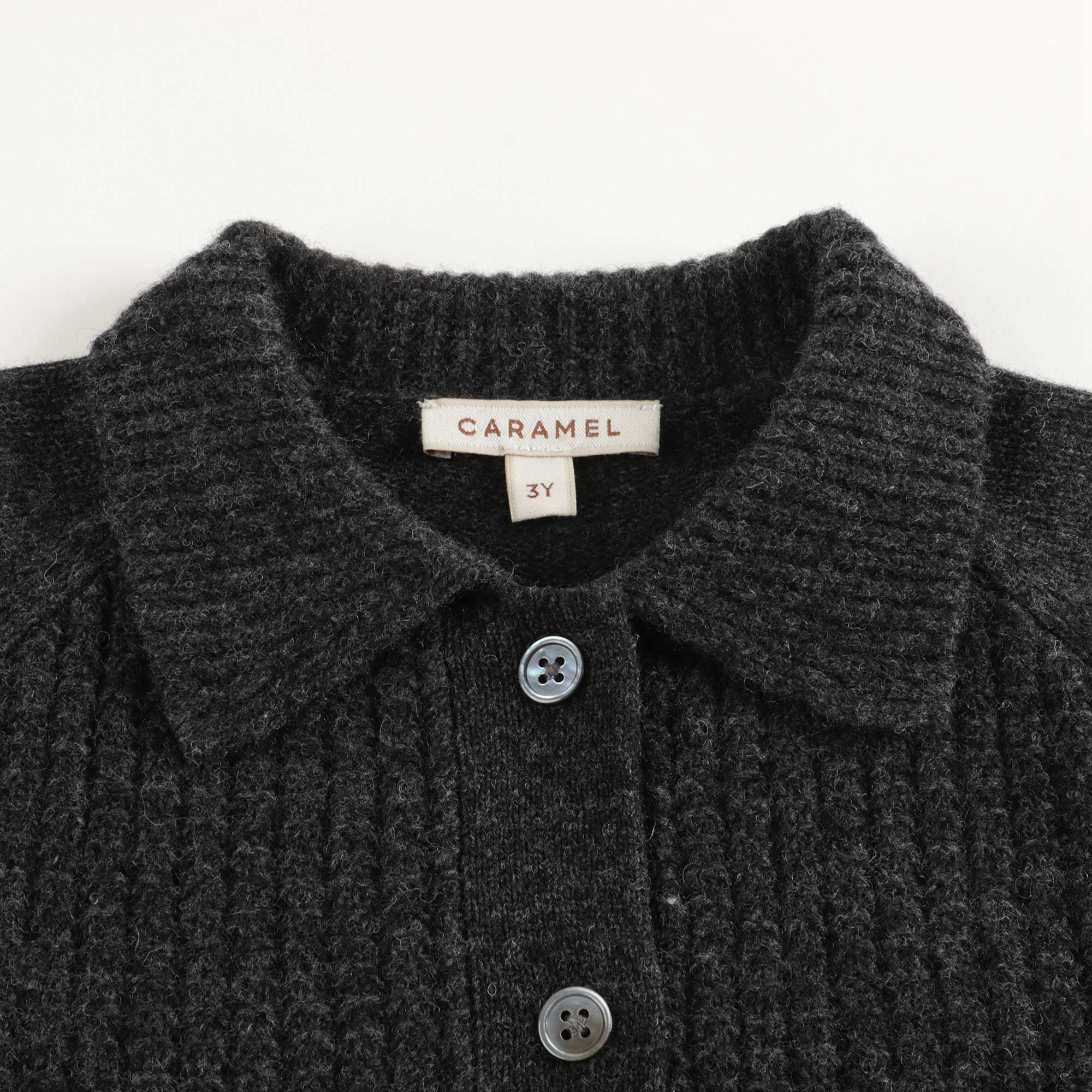 Boys & Girls Dark Grey Merino Wool Cardigan