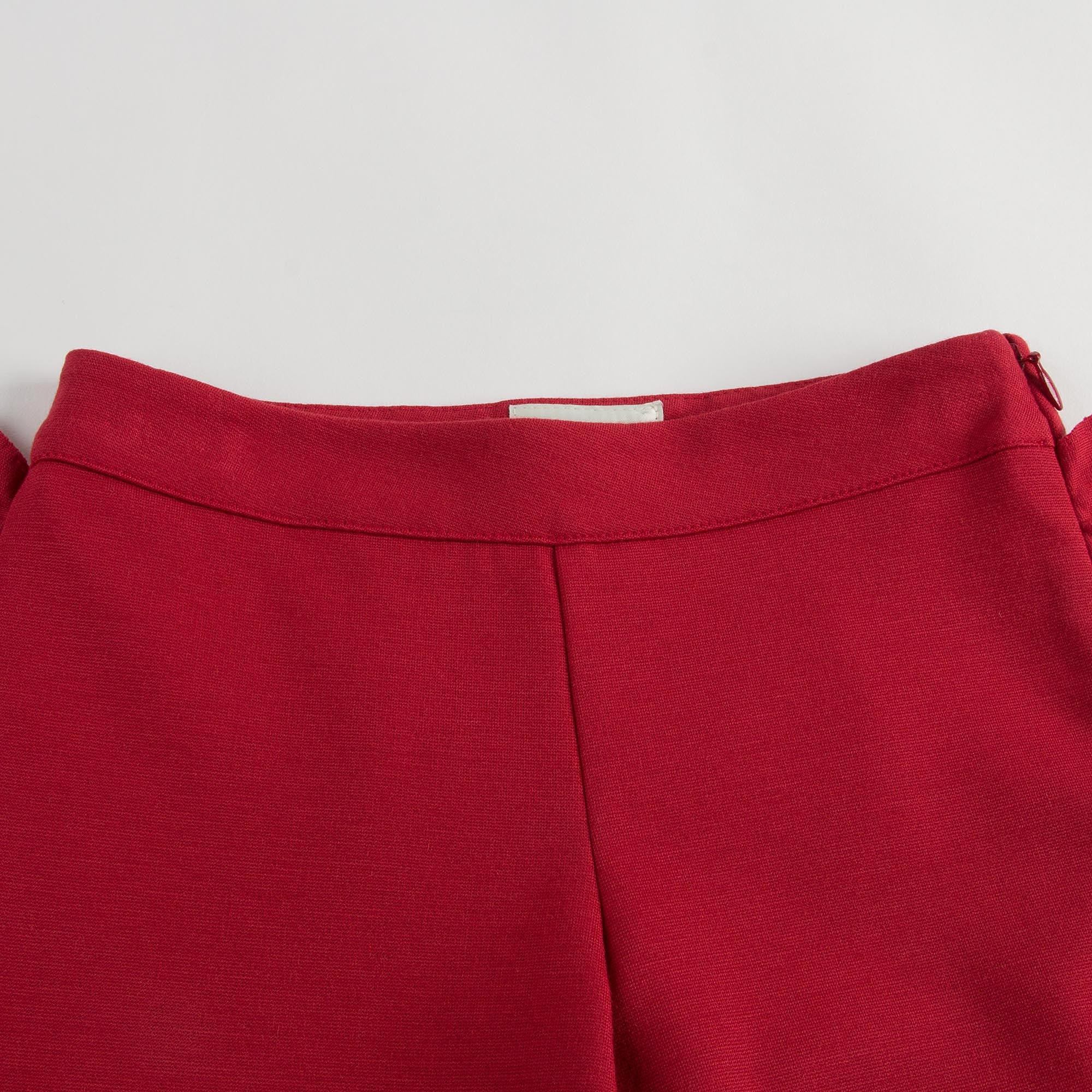 Girls Red Ruffled Edge Trims Short - CÉMAROSE | Children's Fashion Store - 4