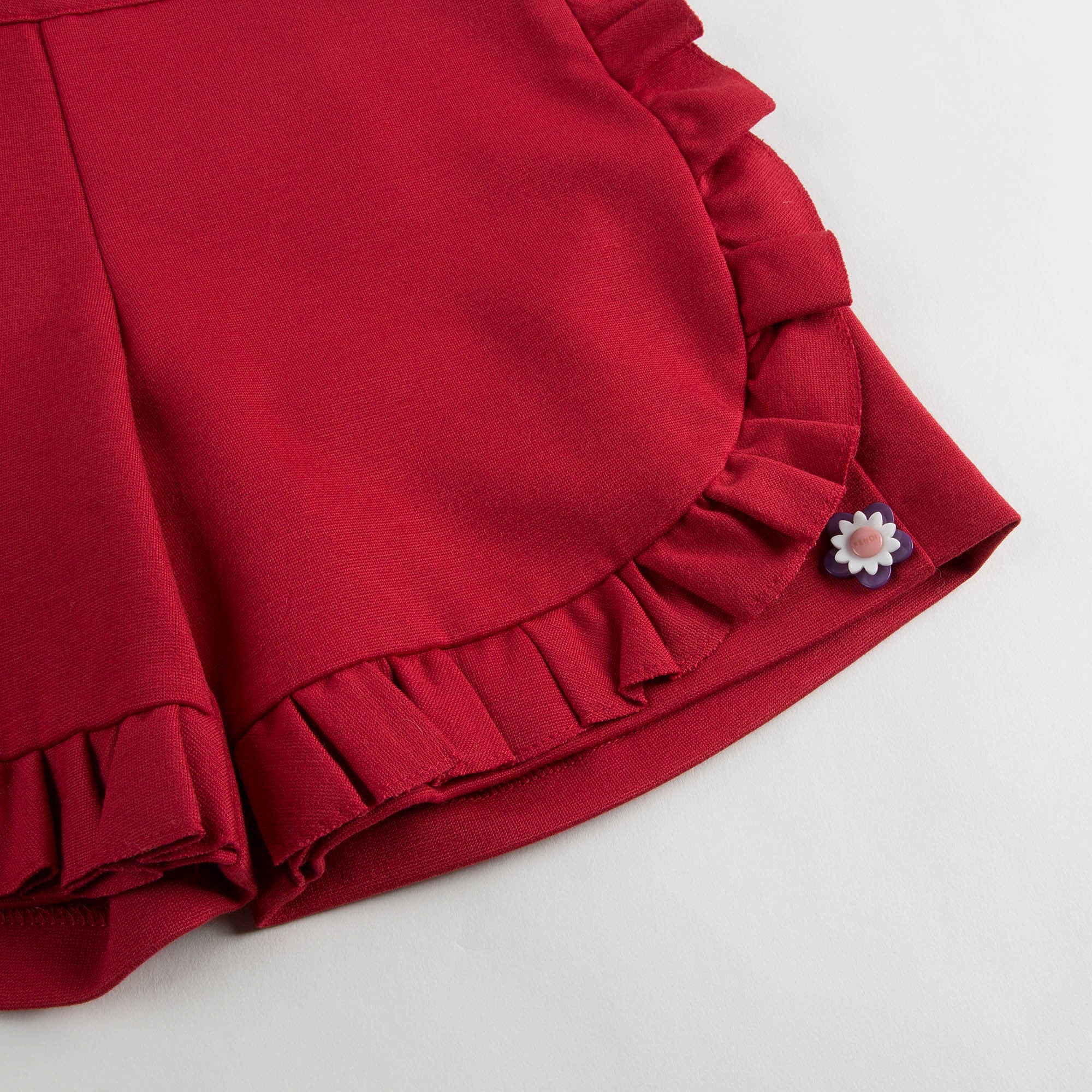 Girls Red Ruffled Edge Trims Short - CÉMAROSE | Children's Fashion Store - 5