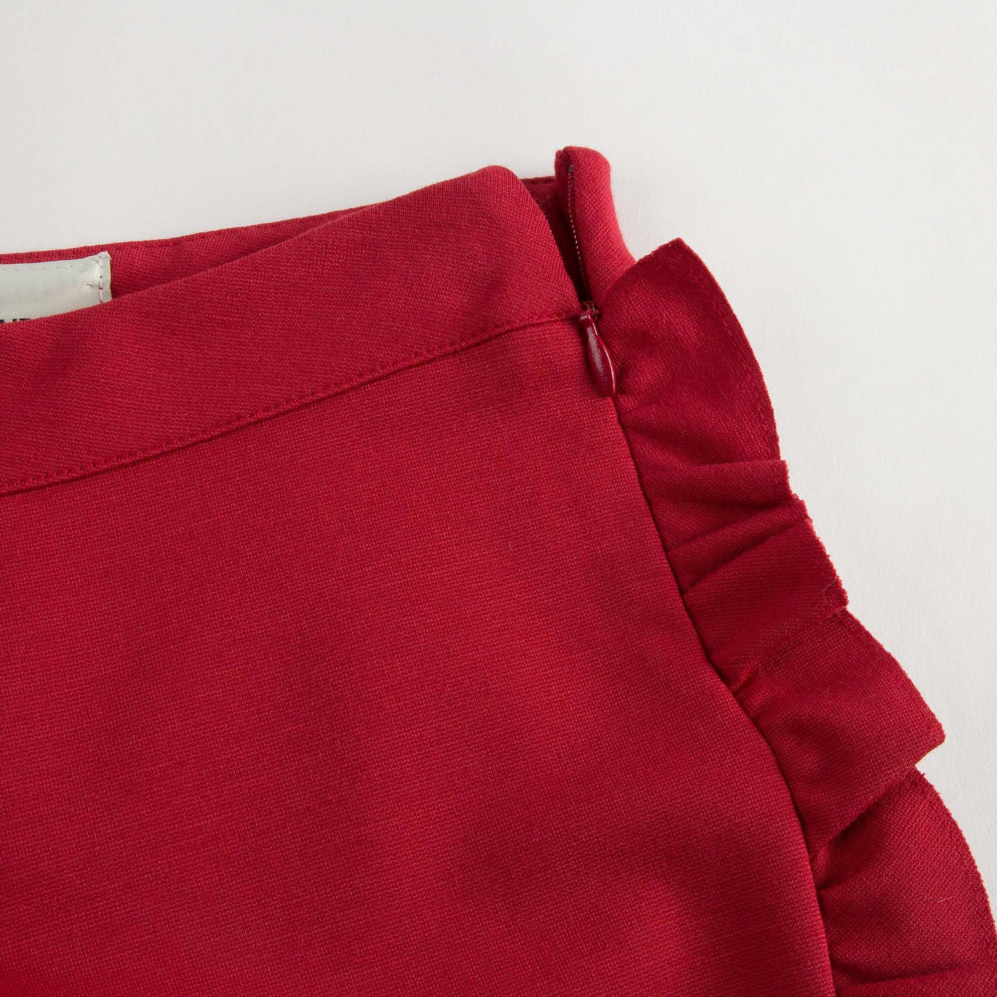 Girls Red Ruffled Edge Trims Short - CÉMAROSE | Children's Fashion Store - 6