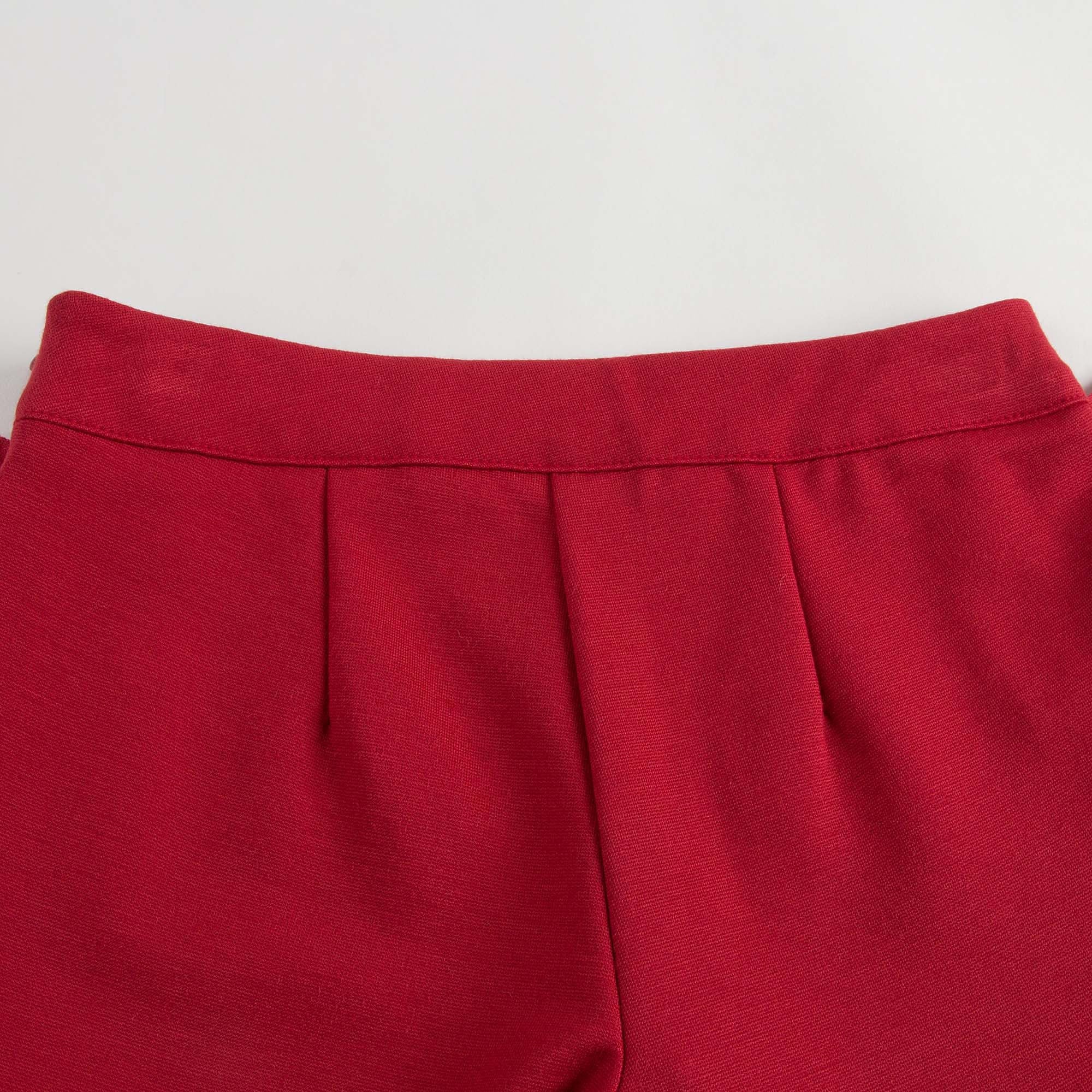 Girls Red Ruffled Edge Trims Short - CÉMAROSE | Children's Fashion Store - 7