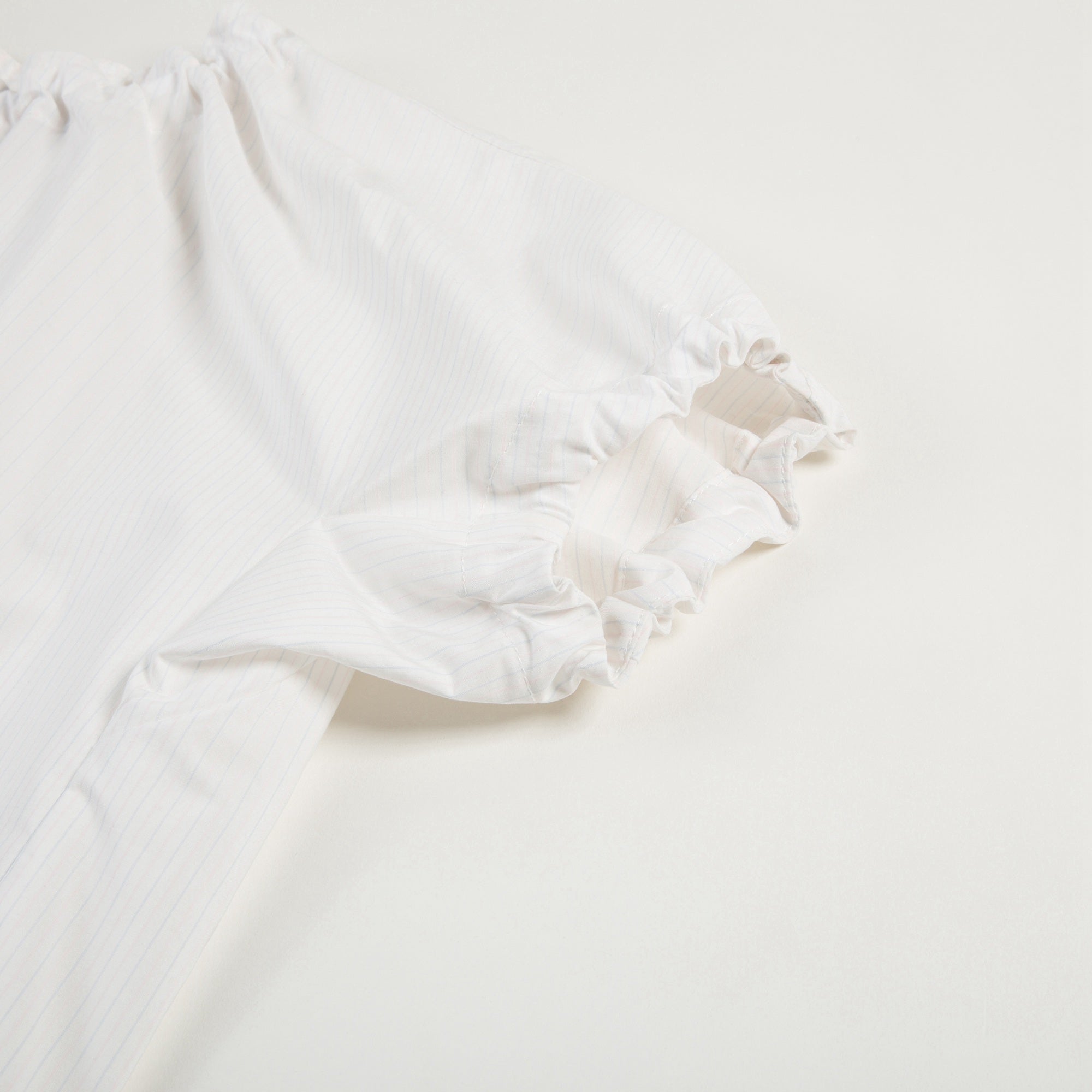 Girls White Striped Cotton T-shirt