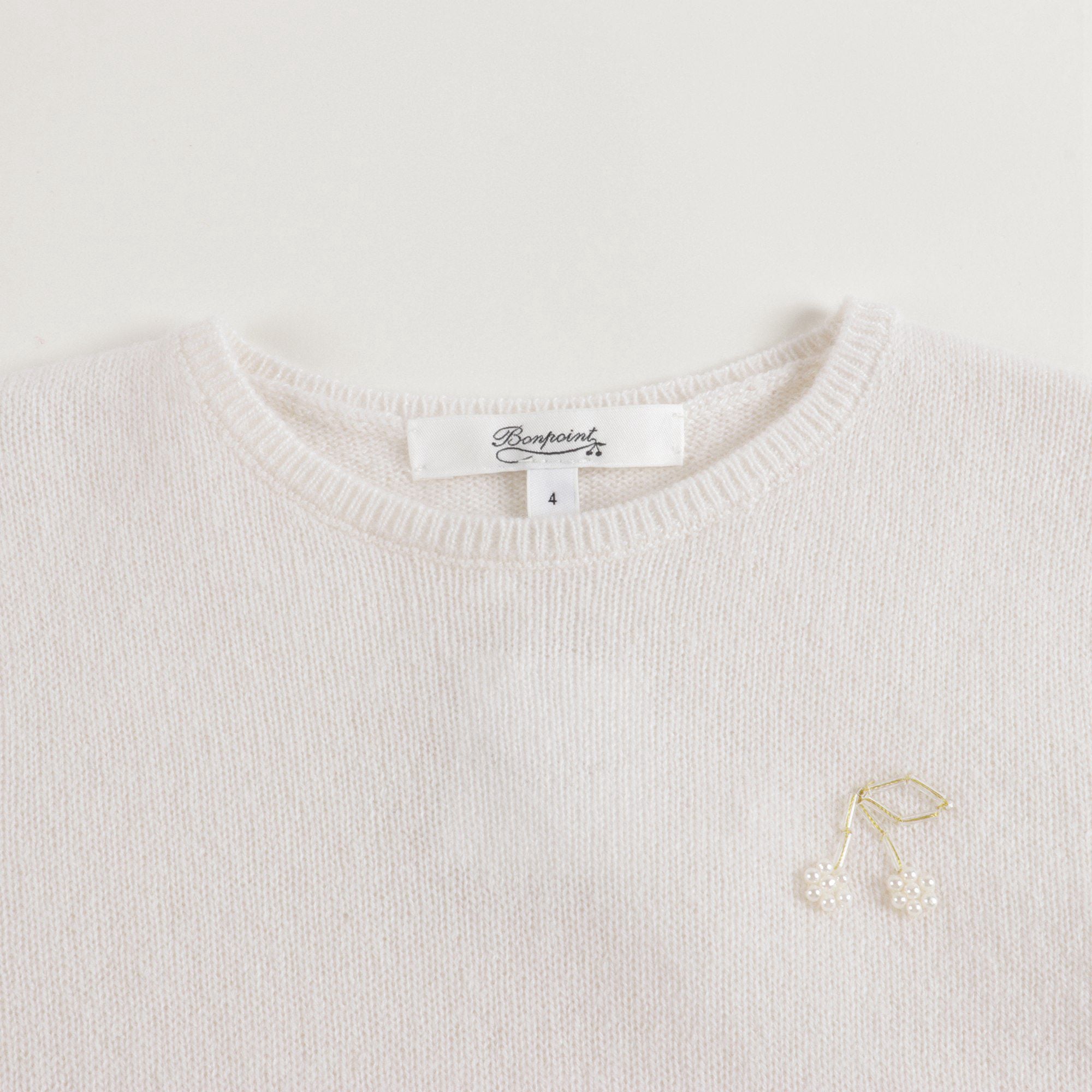 Girls Off White Cashmere Sweatshirt