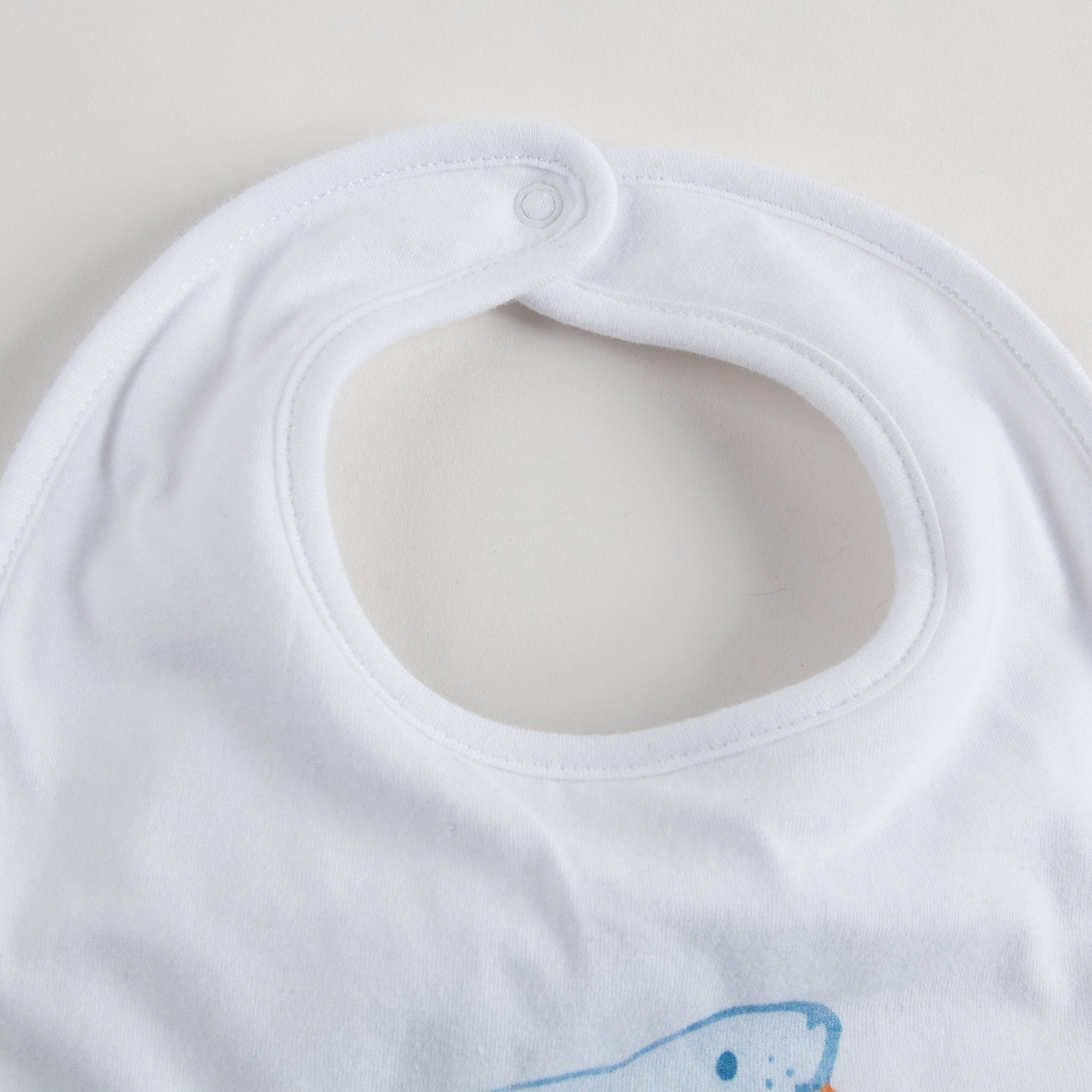 Baby White Flower Printed Cotton Bodysuit & Bib Two Piece Set - CÉMAROSE | Children's Fashion Store - 12