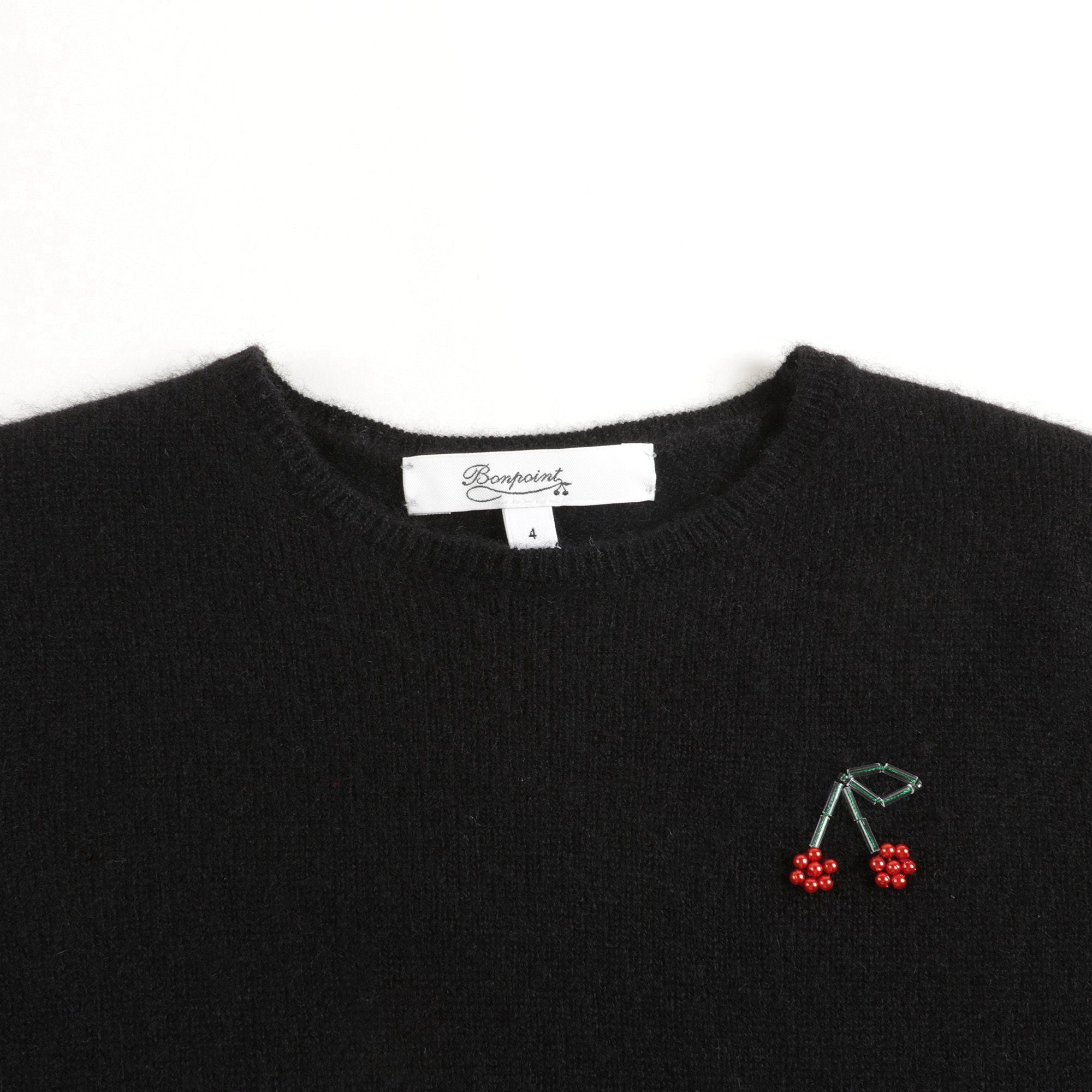 Girls Black Cashmere Sweatshirt