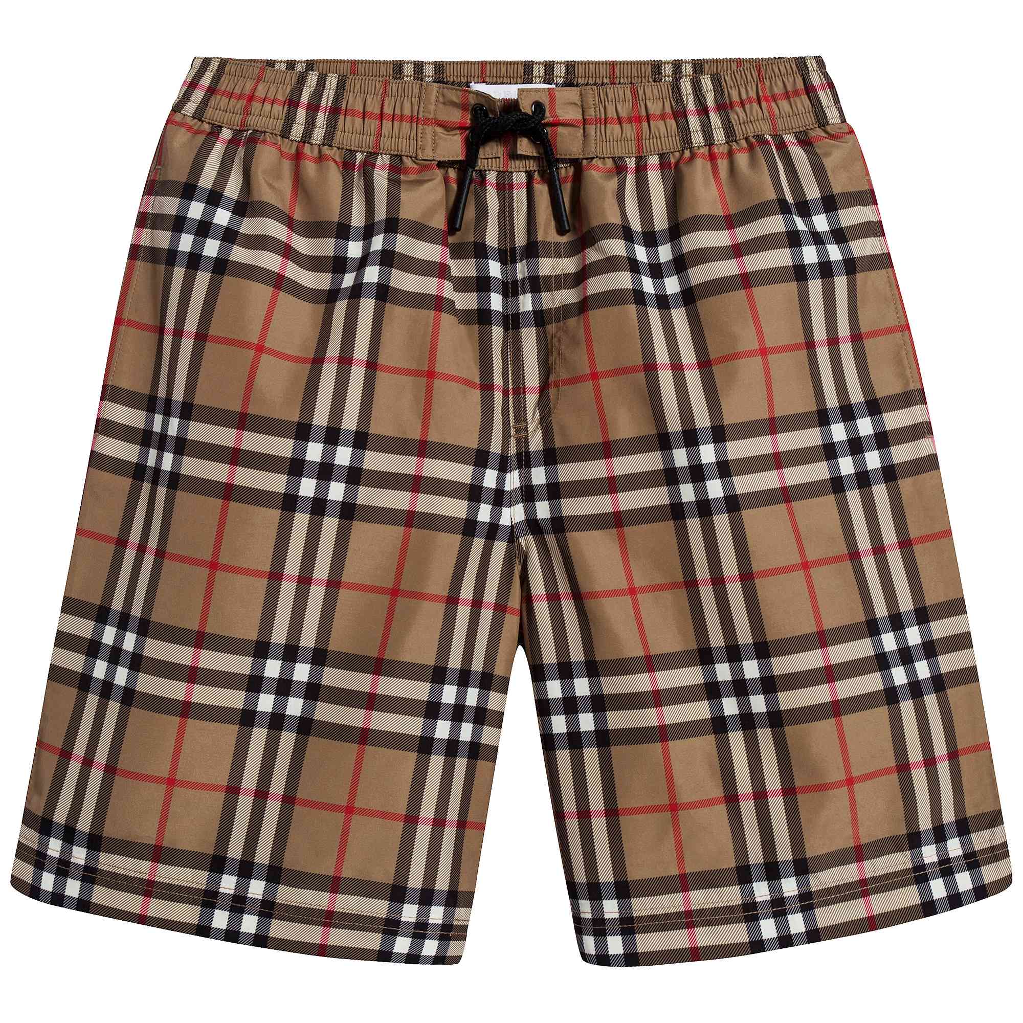 Boys Antique Yellow Check Swimwear