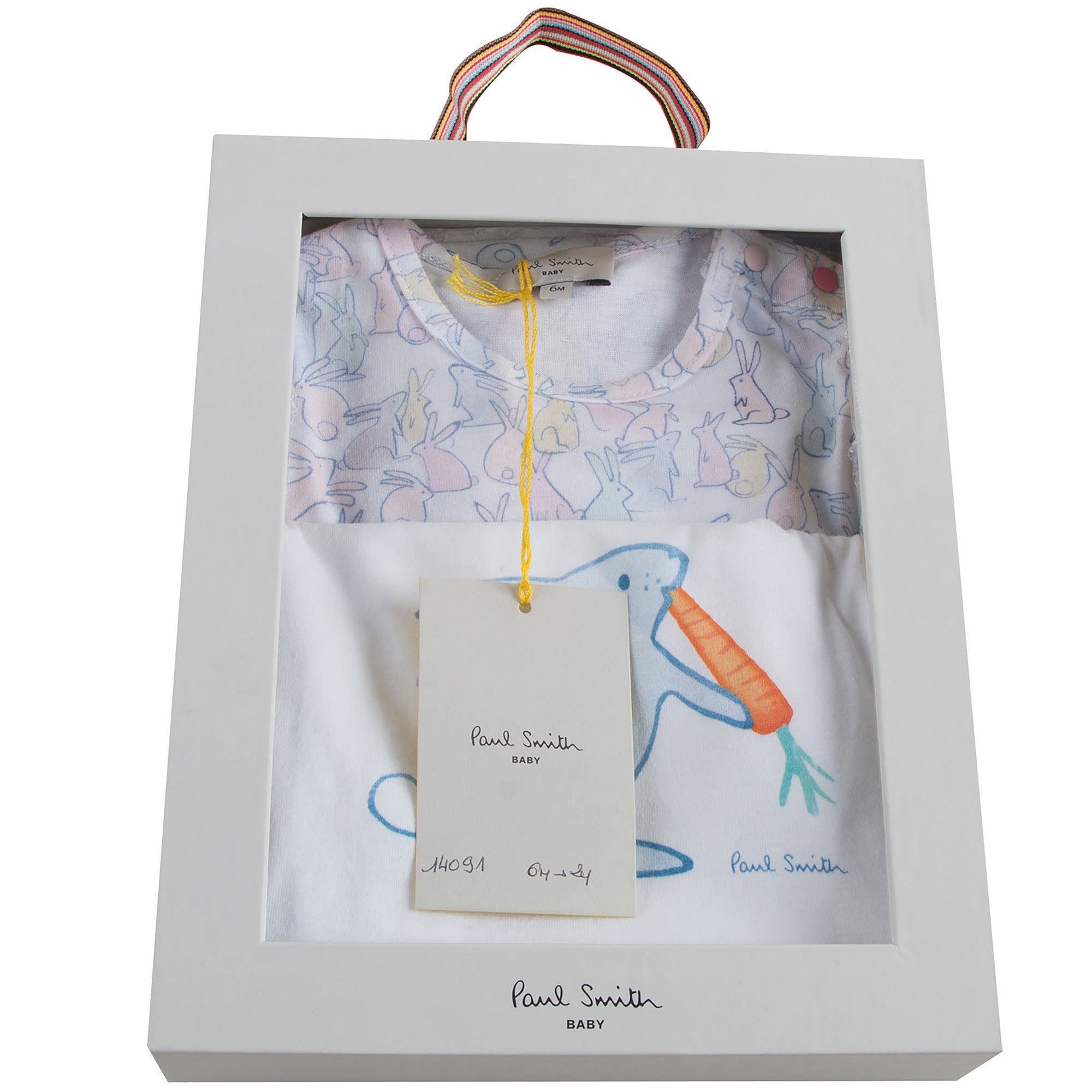Baby White Flower Printed Cotton Bodysuit & Bib Two Piece Set - CÉMAROSE | Children's Fashion Store - 3