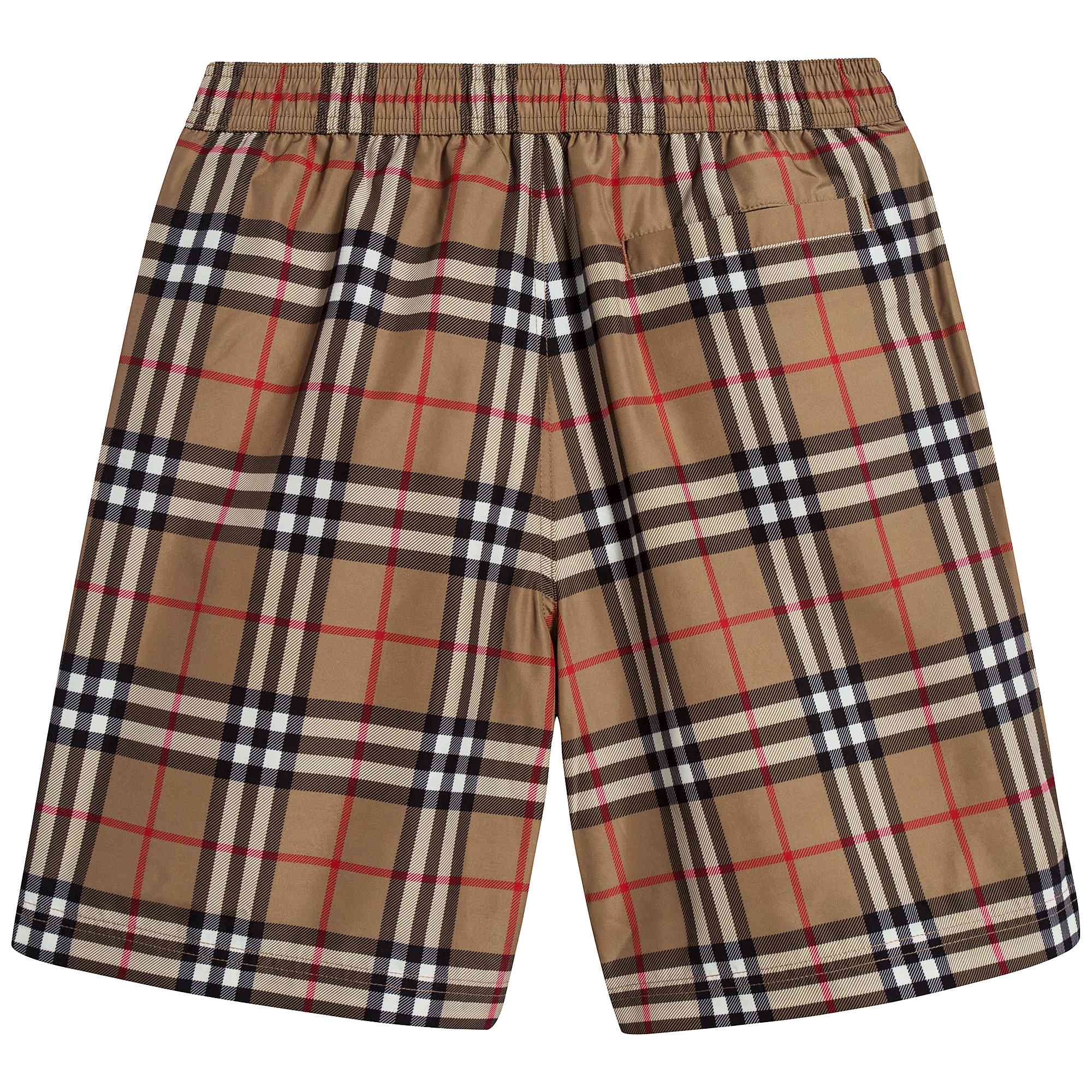 Boys Antique Yellow Check Swimwear