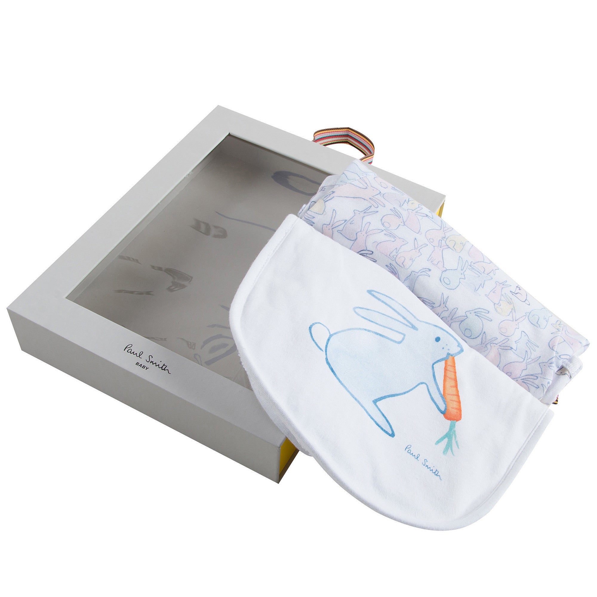 Baby White Flower Printed Cotton Bodysuit & Bib Two Piece Set - CÉMAROSE | Children's Fashion Store - 18