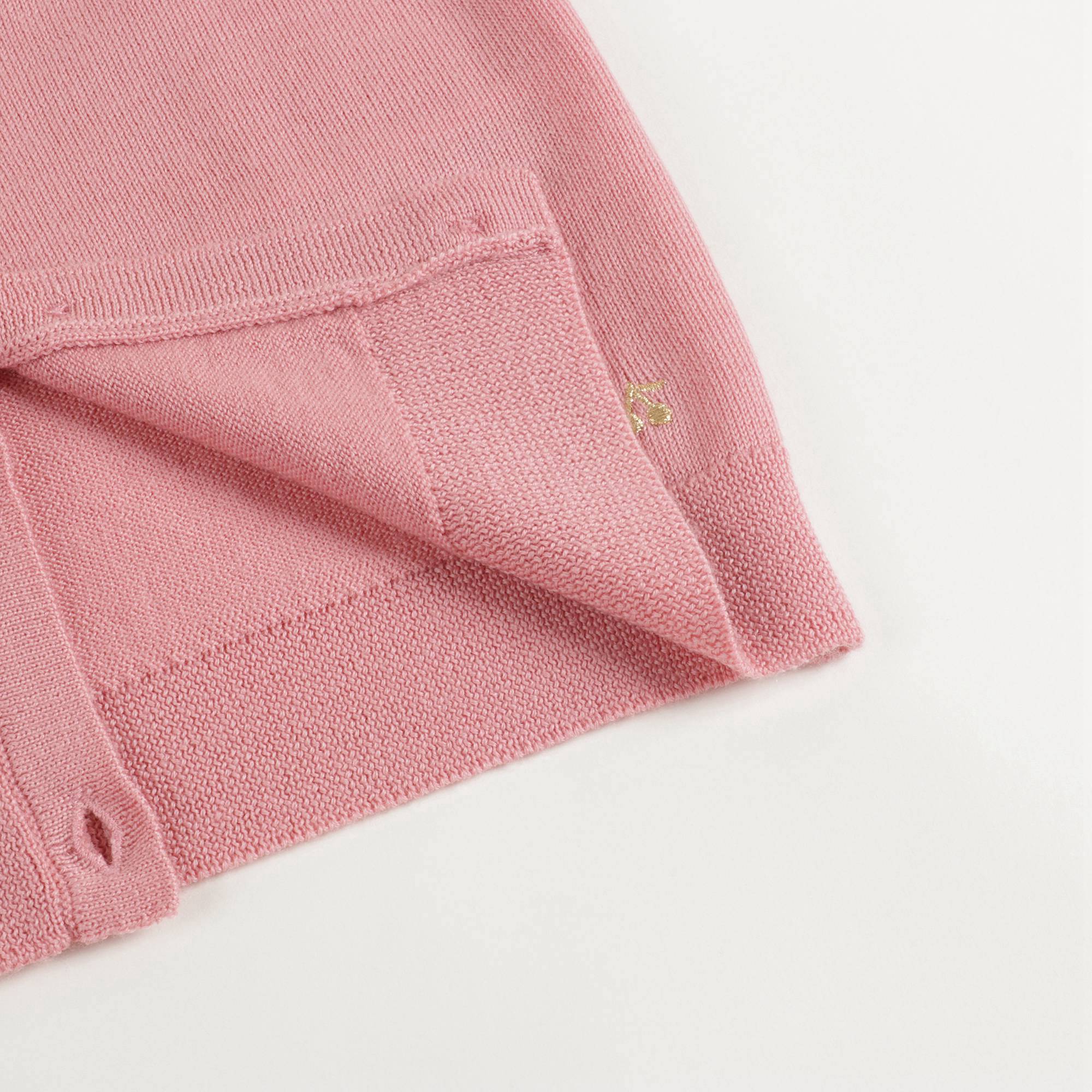 Girls Pink Wool Cardigan