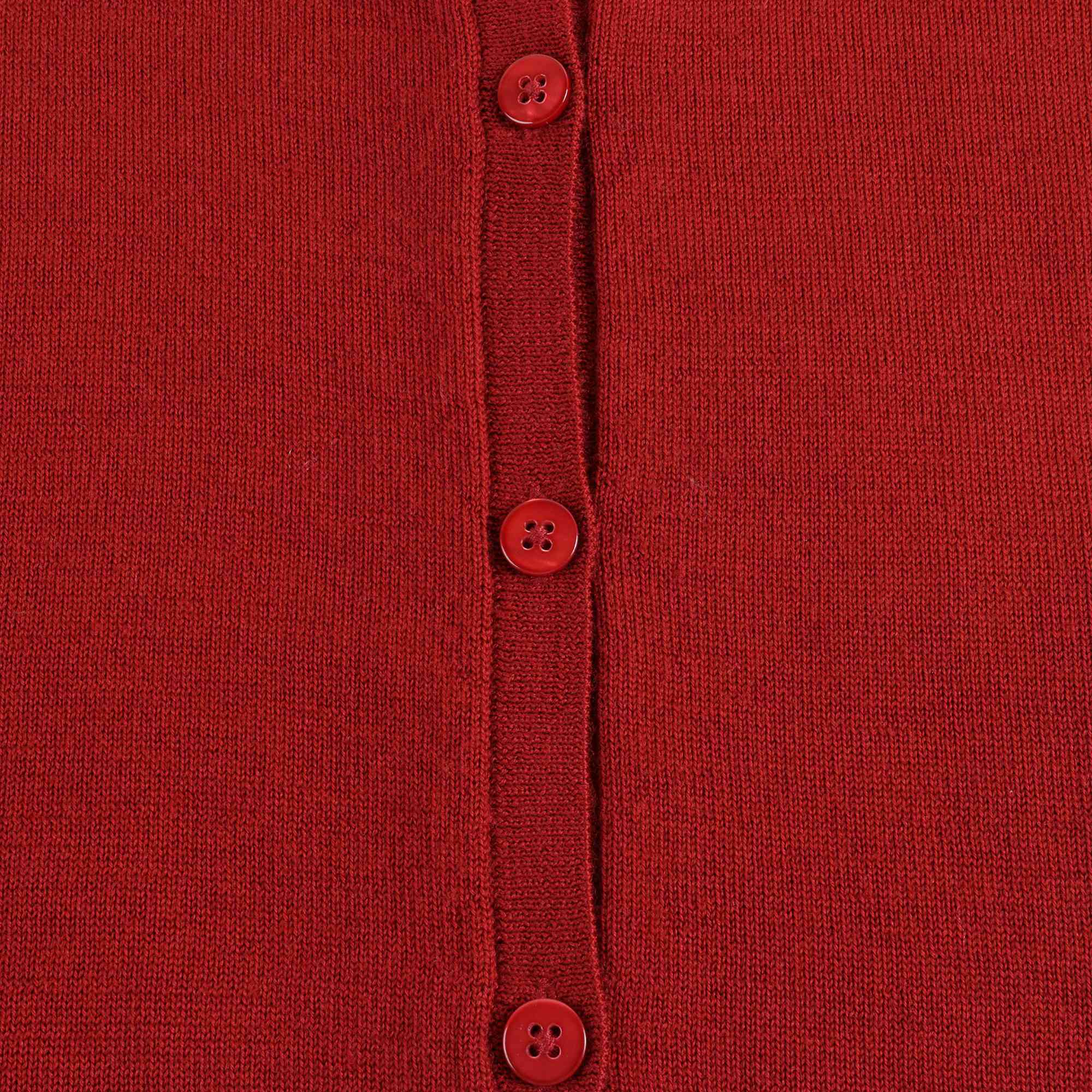 Girls Red Wool Cardigan