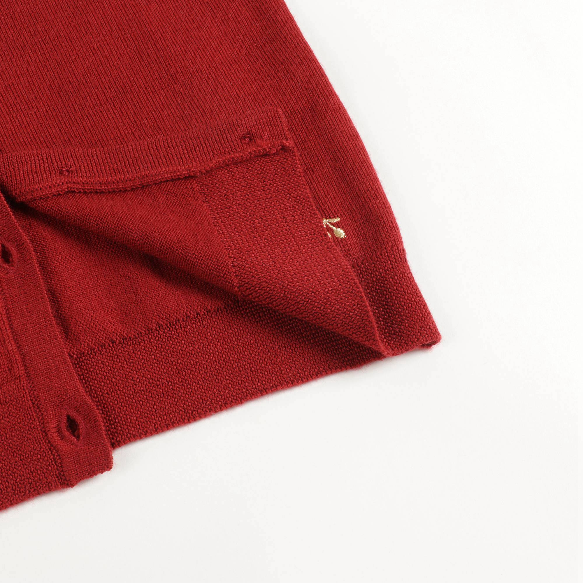 Girls Red Wool Cardigan