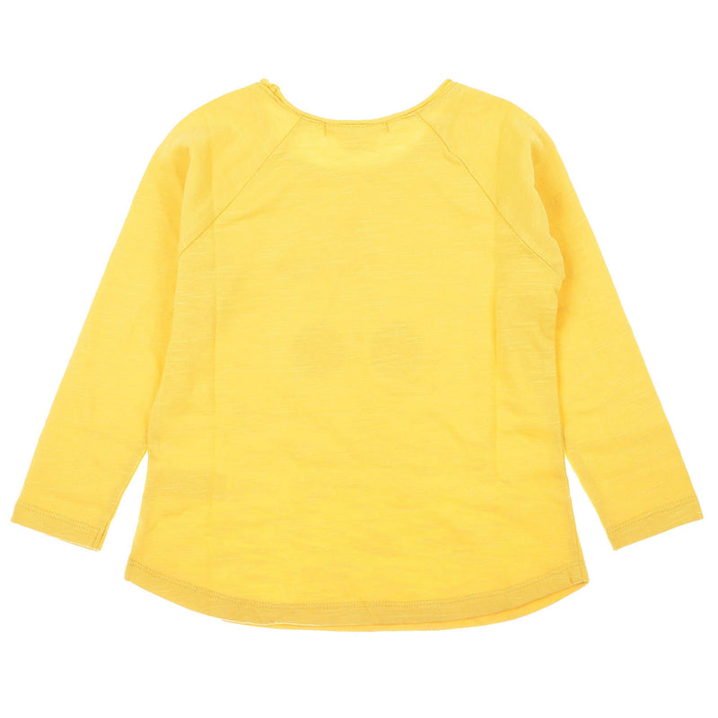 Girls Yellow Cotton Black Cherry Trims T-Shirt - CÉMAROSE | Children's Fashion Store - 2