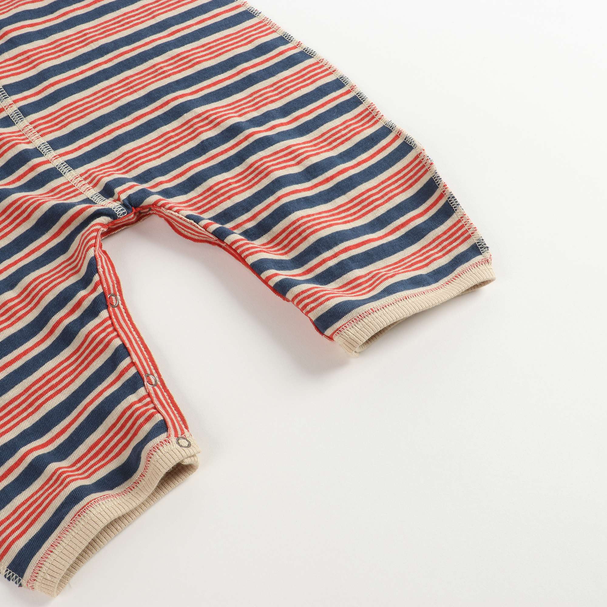 Baby Red Stripe Cotton Babysuit
