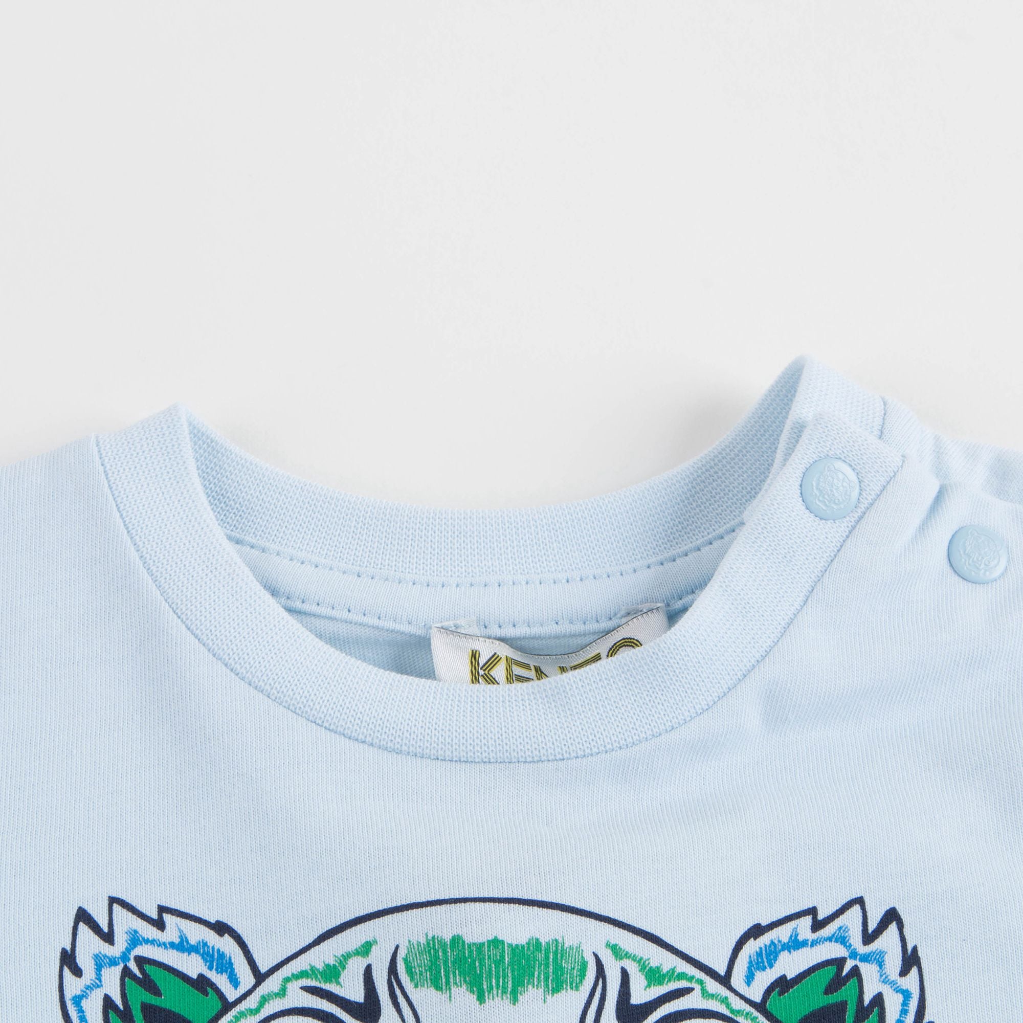Boys Light Blue Tiger Cotton T-shirt