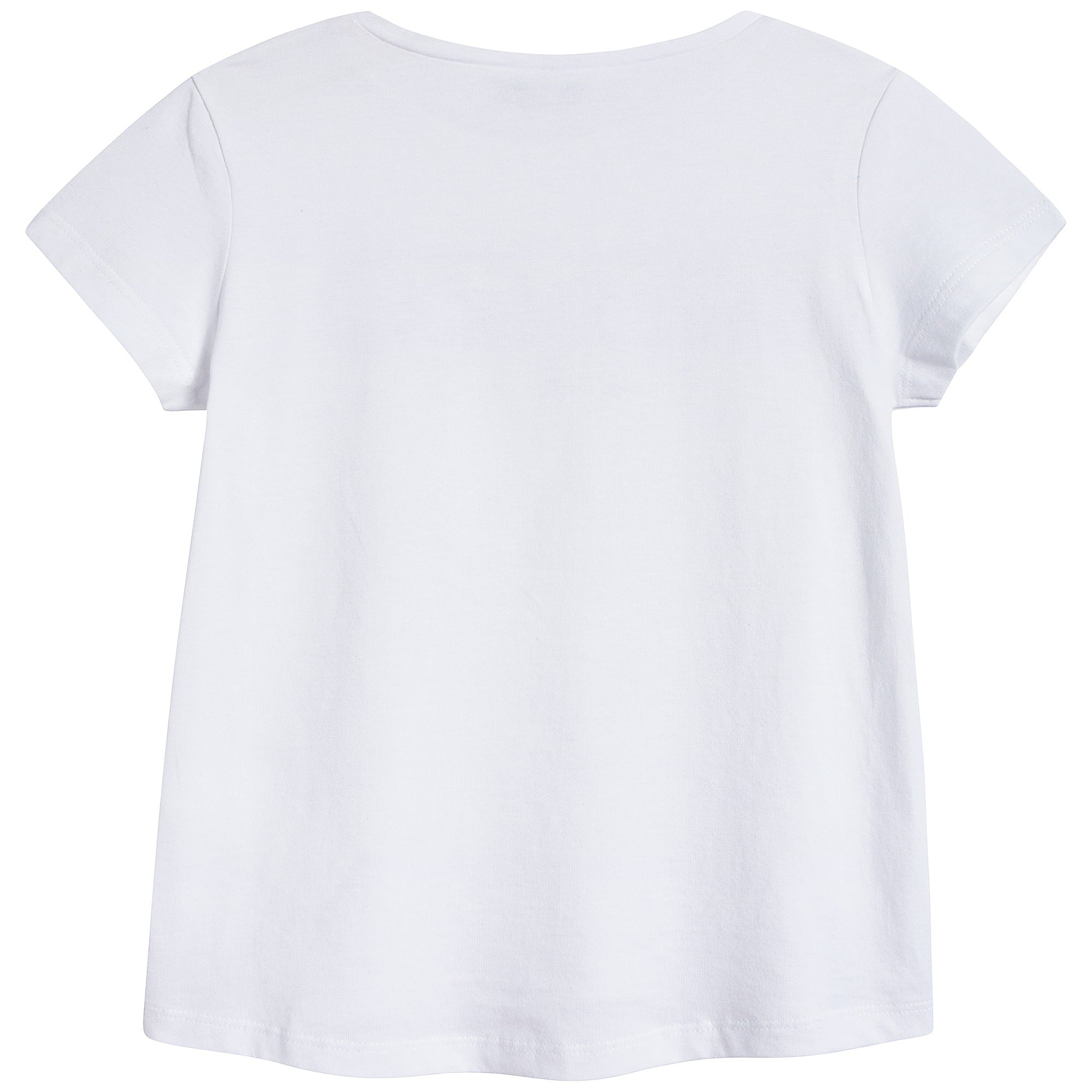 Girls White Logo Cotton T-shirt
