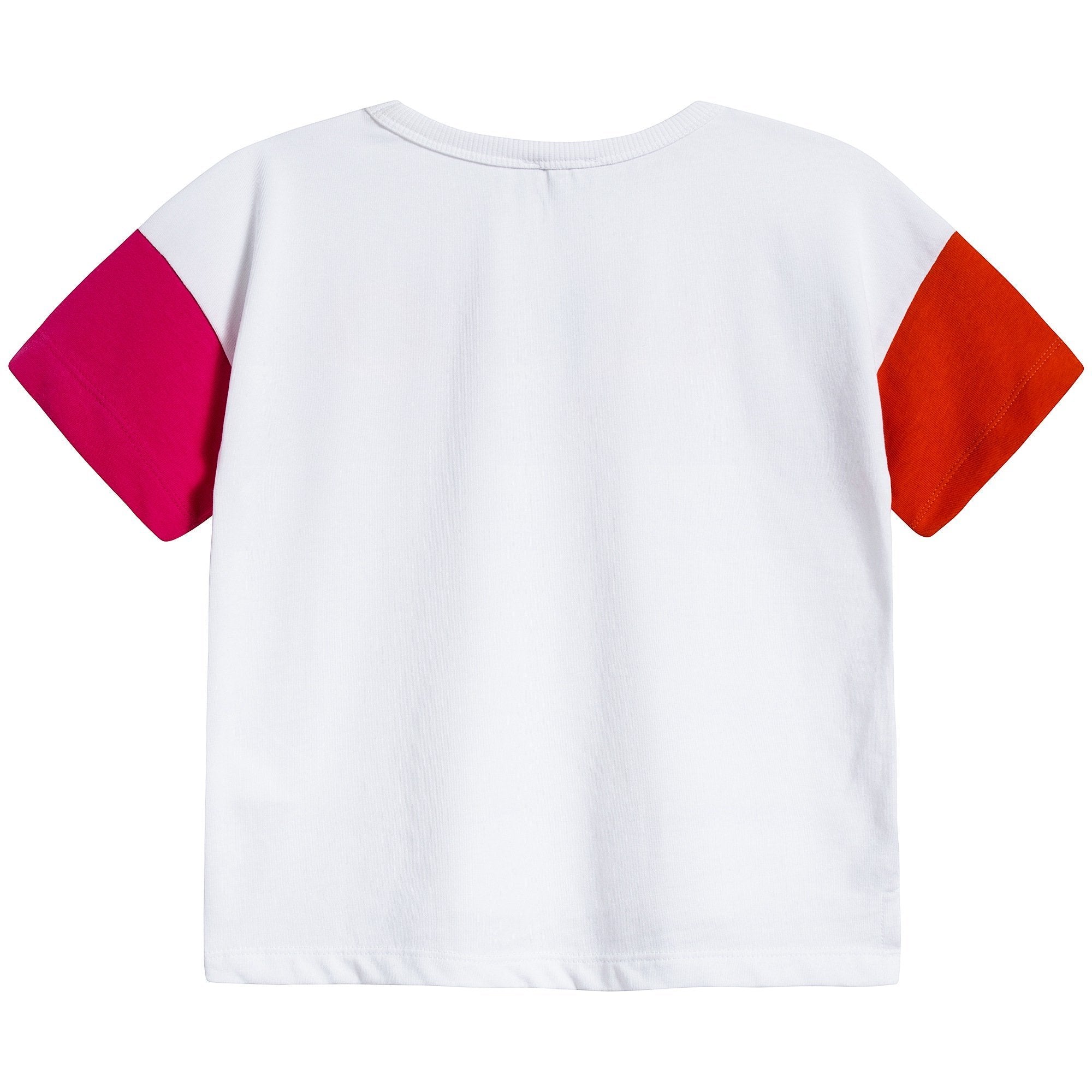 Girls Optical White Cotton T-shirt