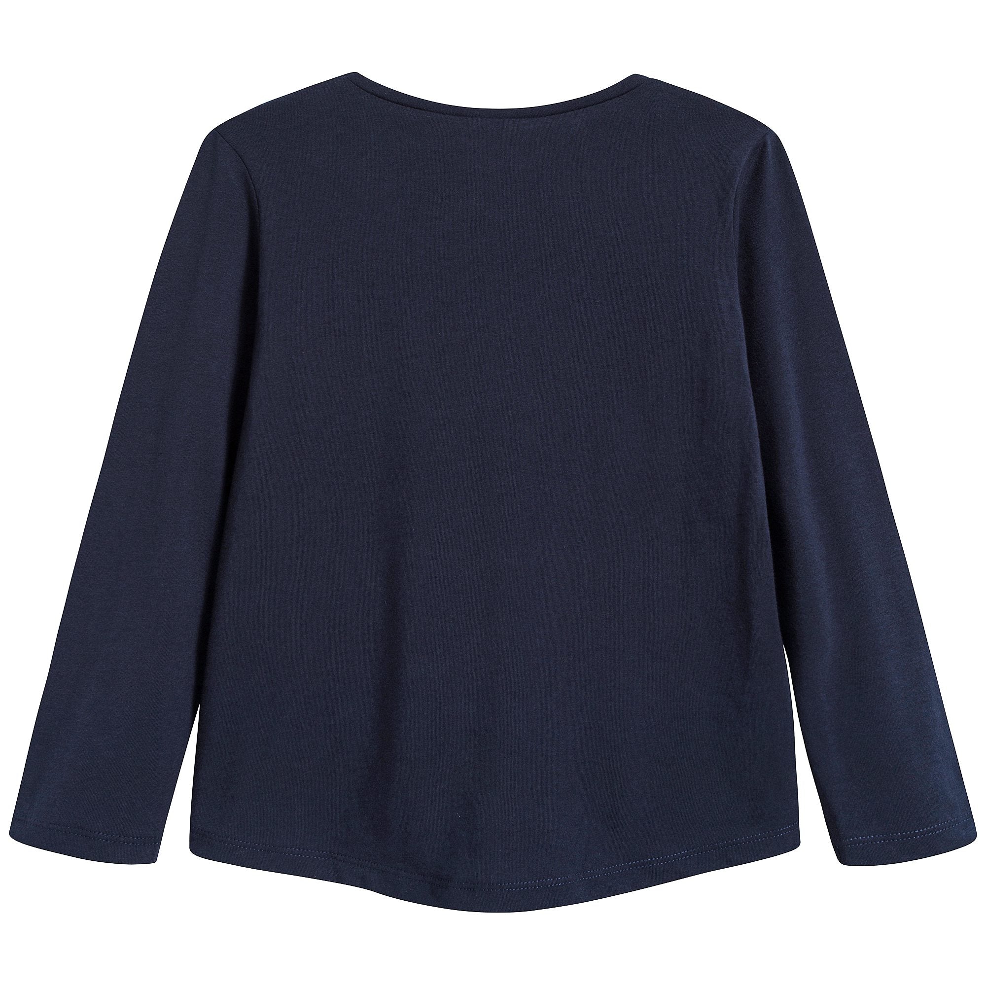 Girls Navy Tiger Logo Cotton T-shirt