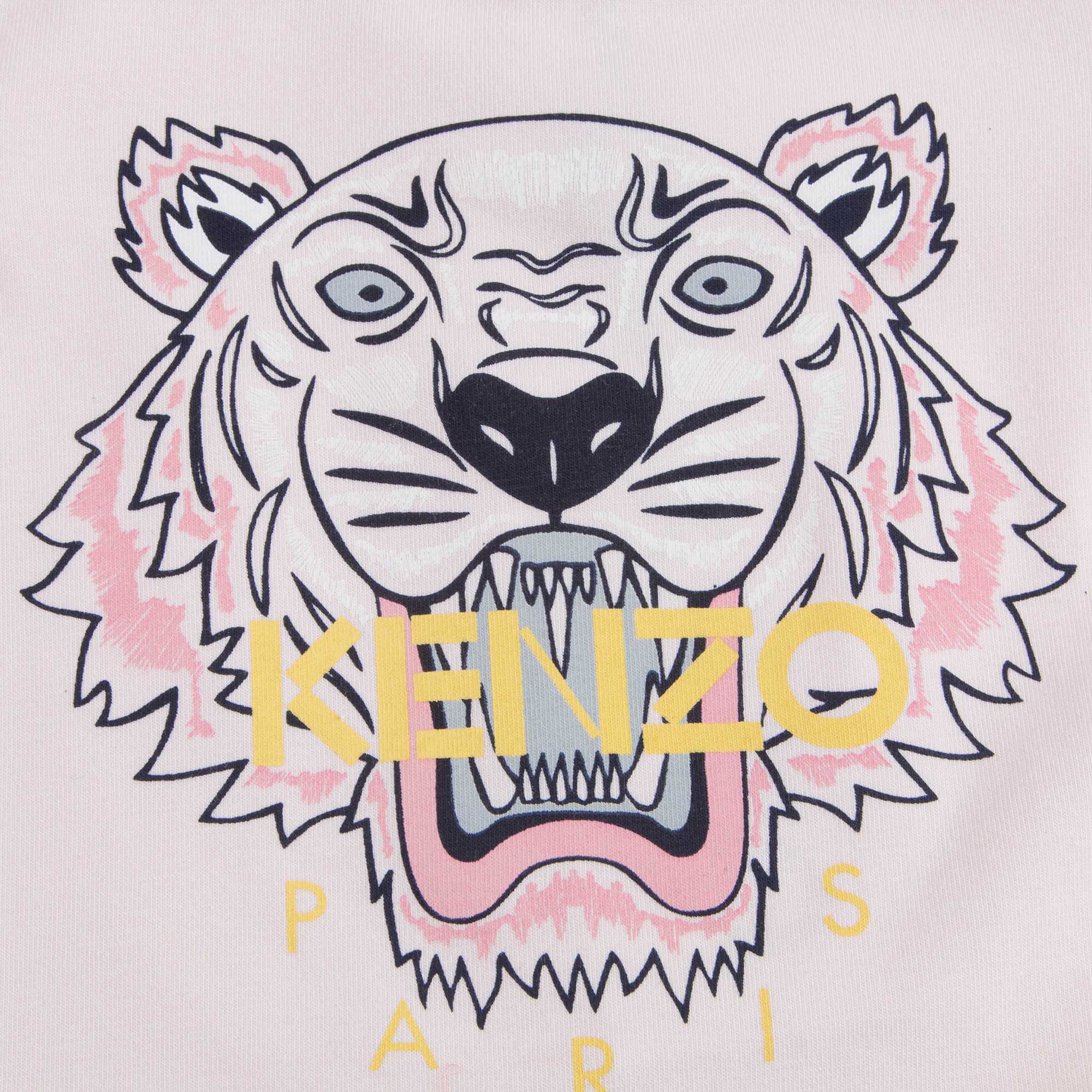 Baby Girls Light Pink Tiger Cotton T-shirt