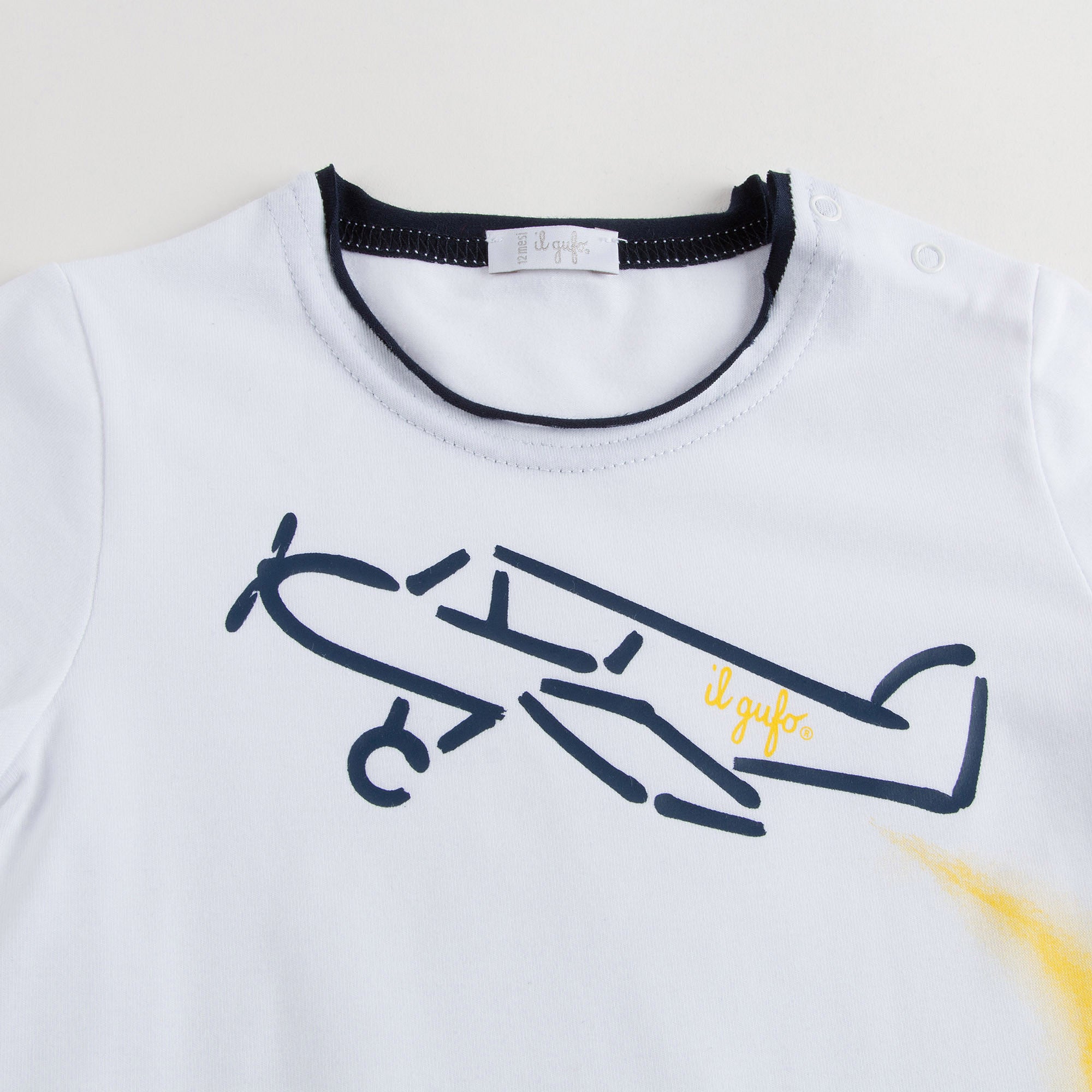Baby Boys White T-Shirt And Dark Blue Shorts - CÉMAROSE | Children's Fashion Store - 7