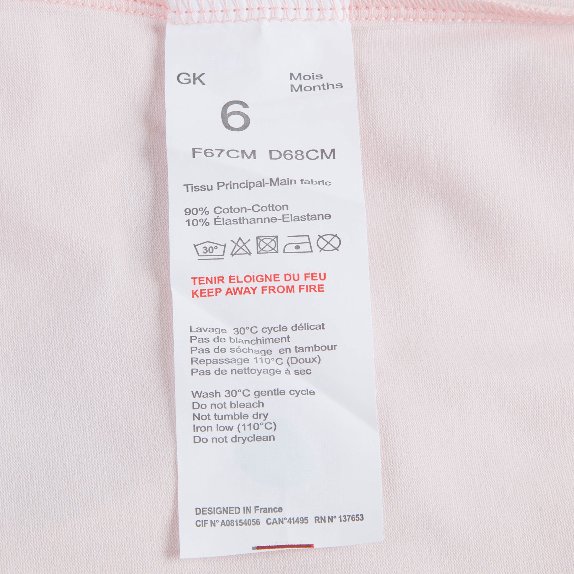Baby Girls Light Pink Tiger Cotton T-shirt