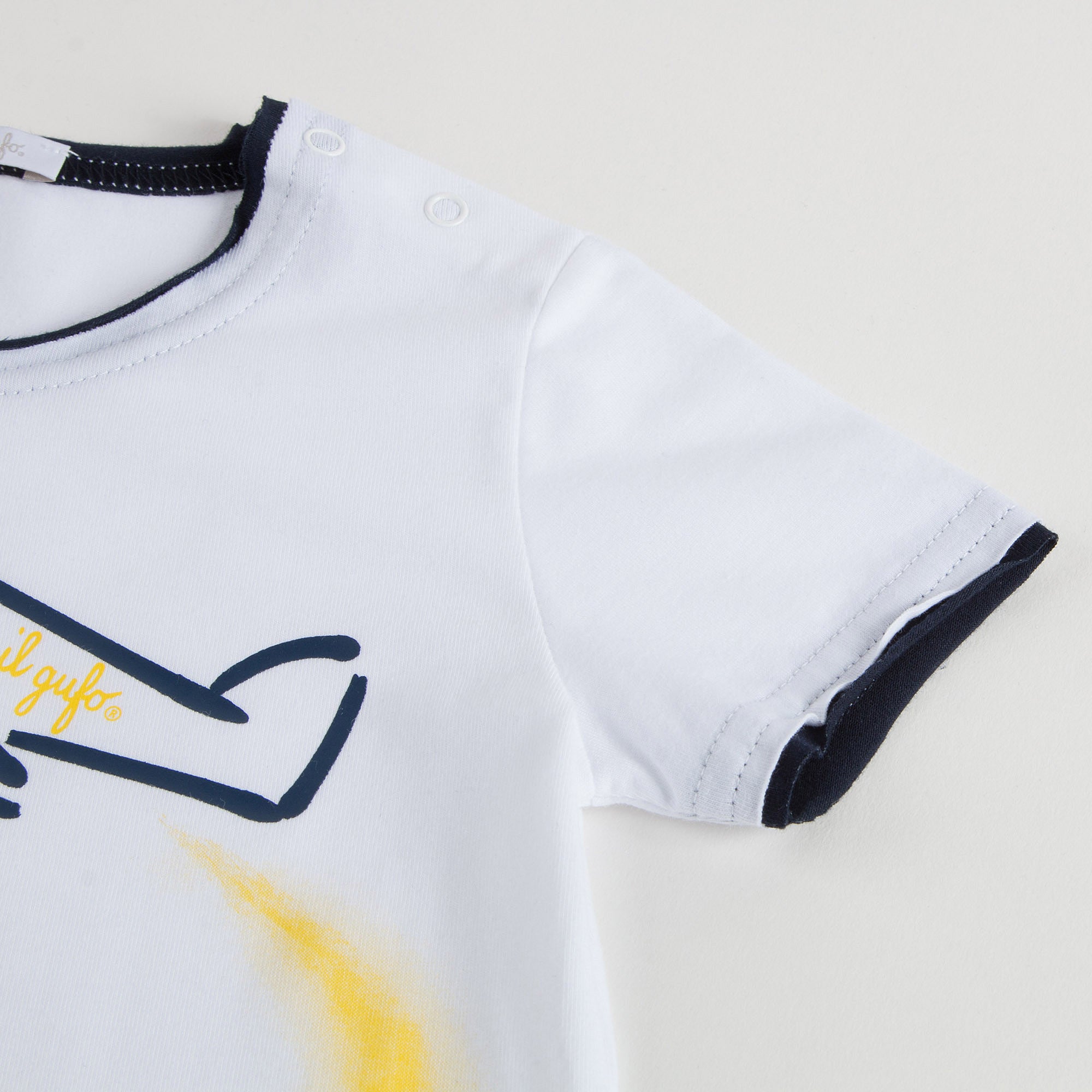 Baby Boys White T-Shirt And Dark Blue Shorts - CÉMAROSE | Children's Fashion Store - 9